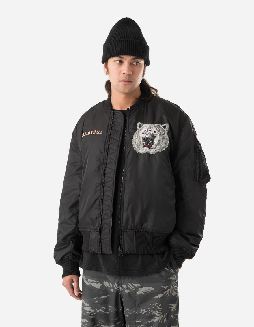 7086 The Alaskan Tour Embroidered Velvet Jacket Black