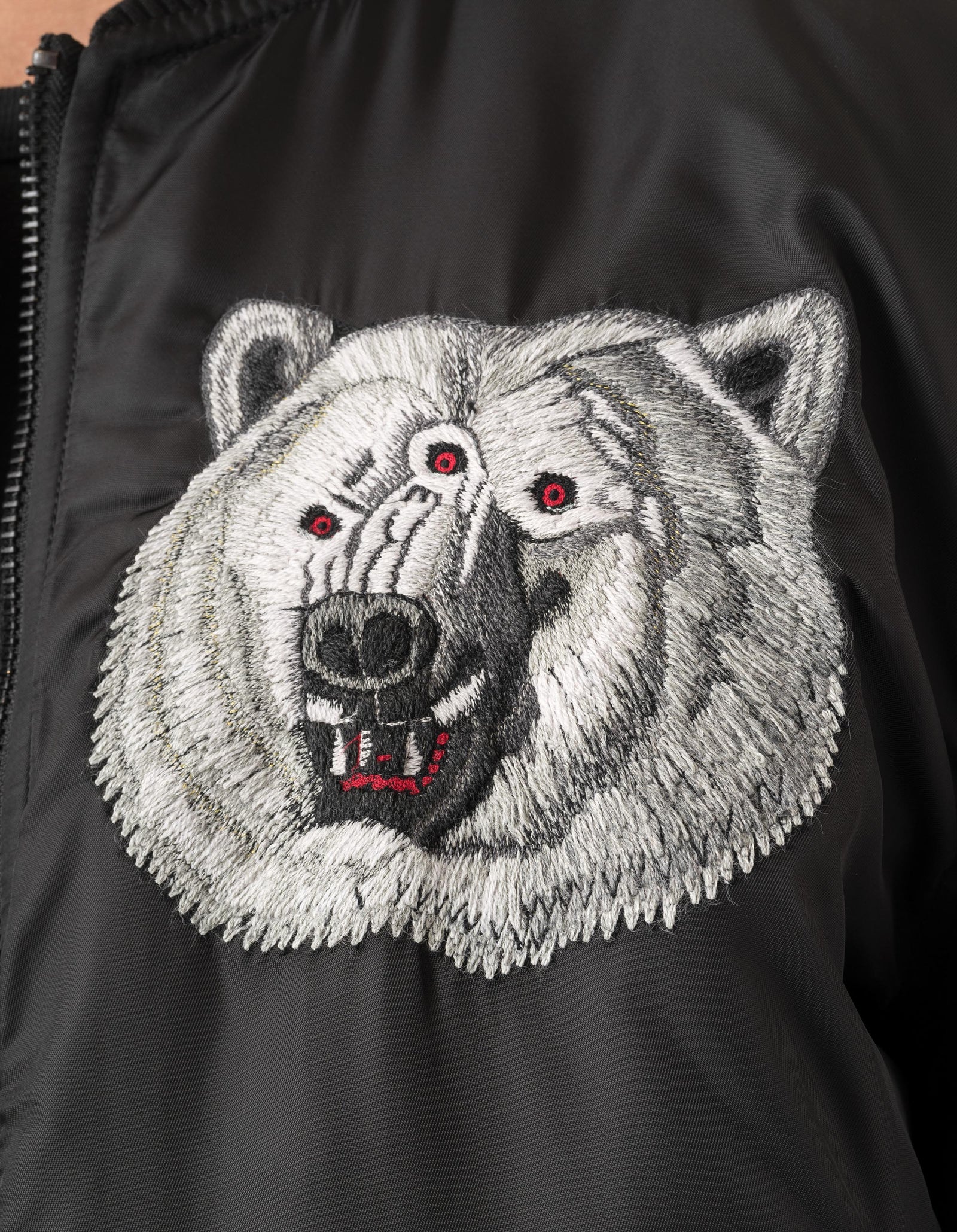 7086 The Alaskan Tour Embroidered Velvet Jacket Black