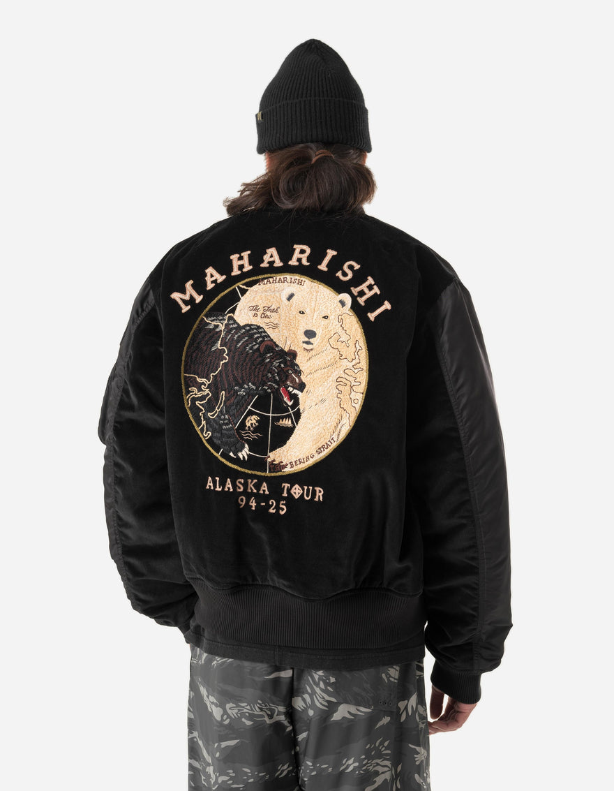 7086 The Alaskan Tour Embroidered Velvet Jacket Black