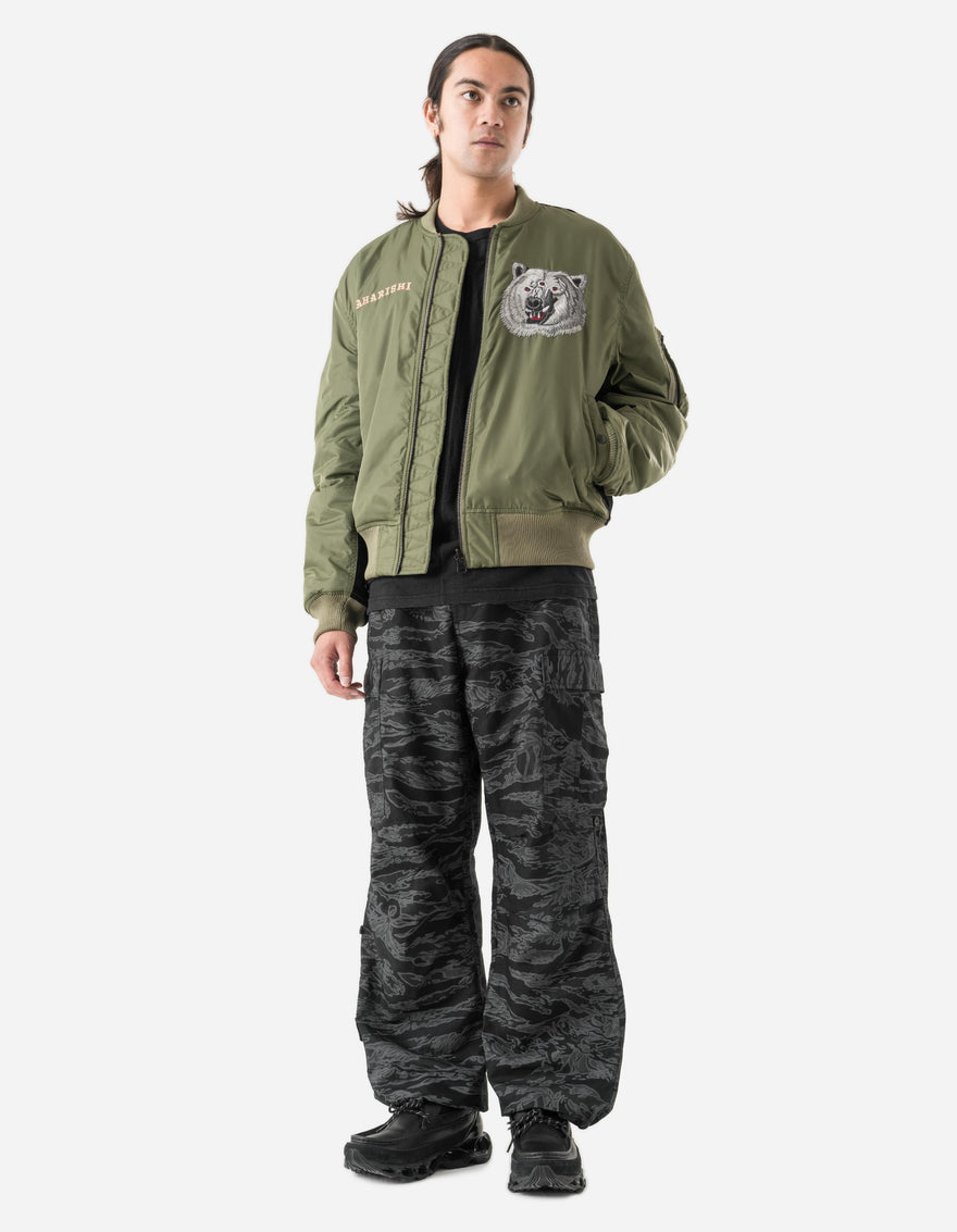 7086 The Alaskan Tour Embroidered Velvet Jacket Olive