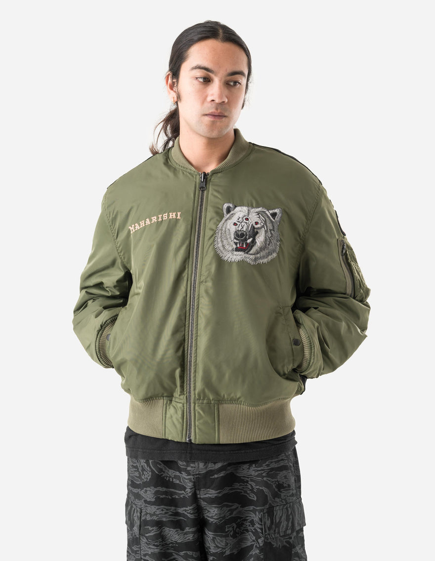 7086 The Alaskan Tour Embroidered Velvet Jacket Olive