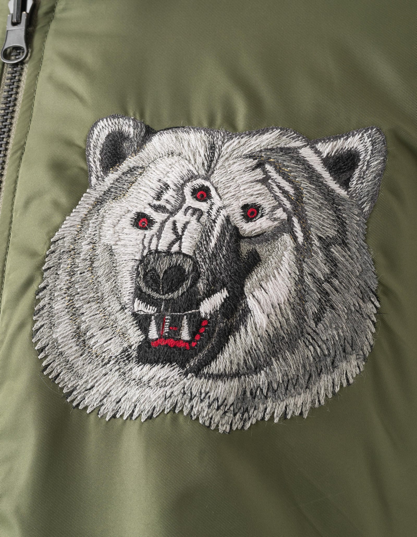 7086 The Alaskan Tour Embroidered Velvet Jacket Olive