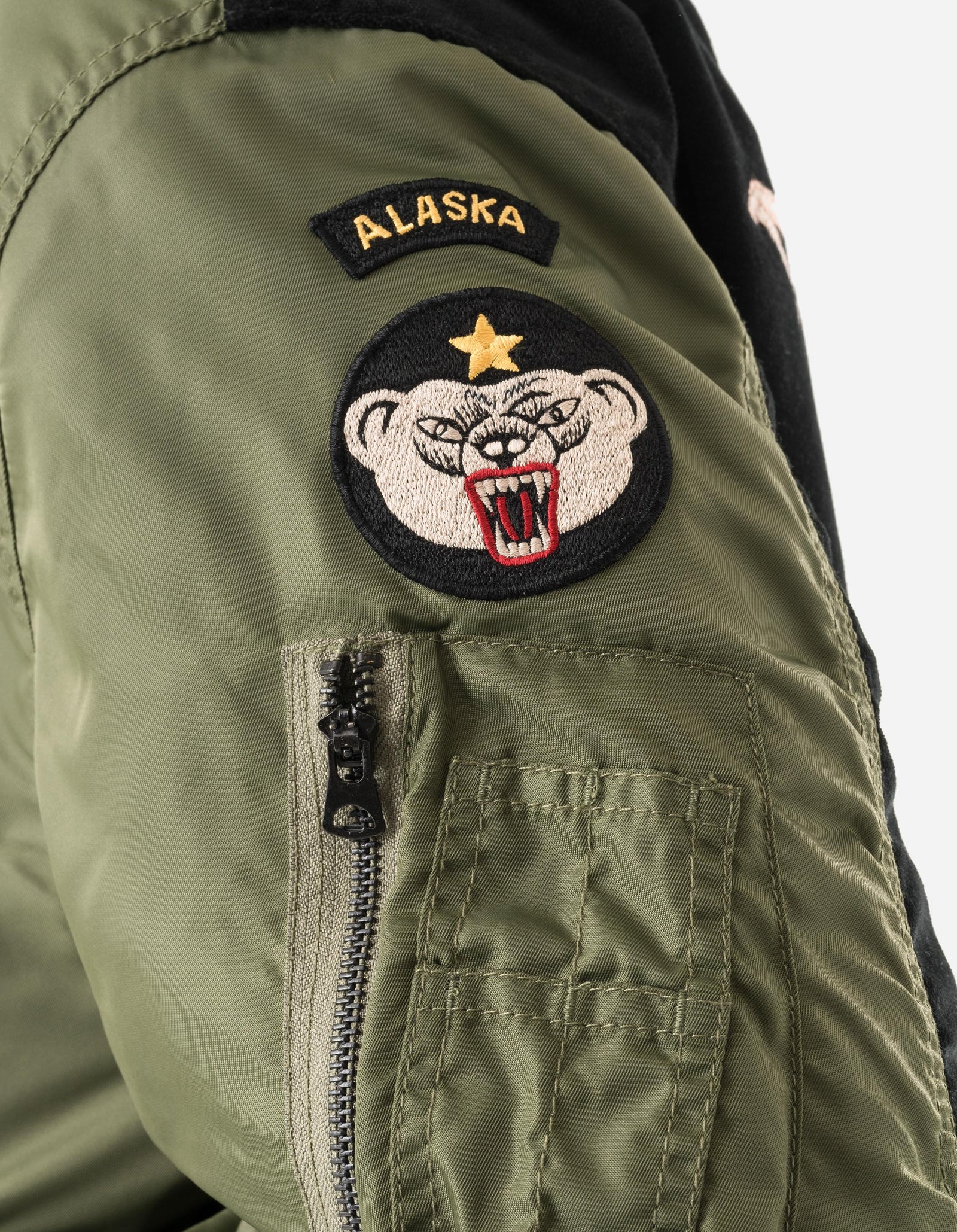 7086 The Alaskan Tour Embroidered Velvet Jacket Olive
