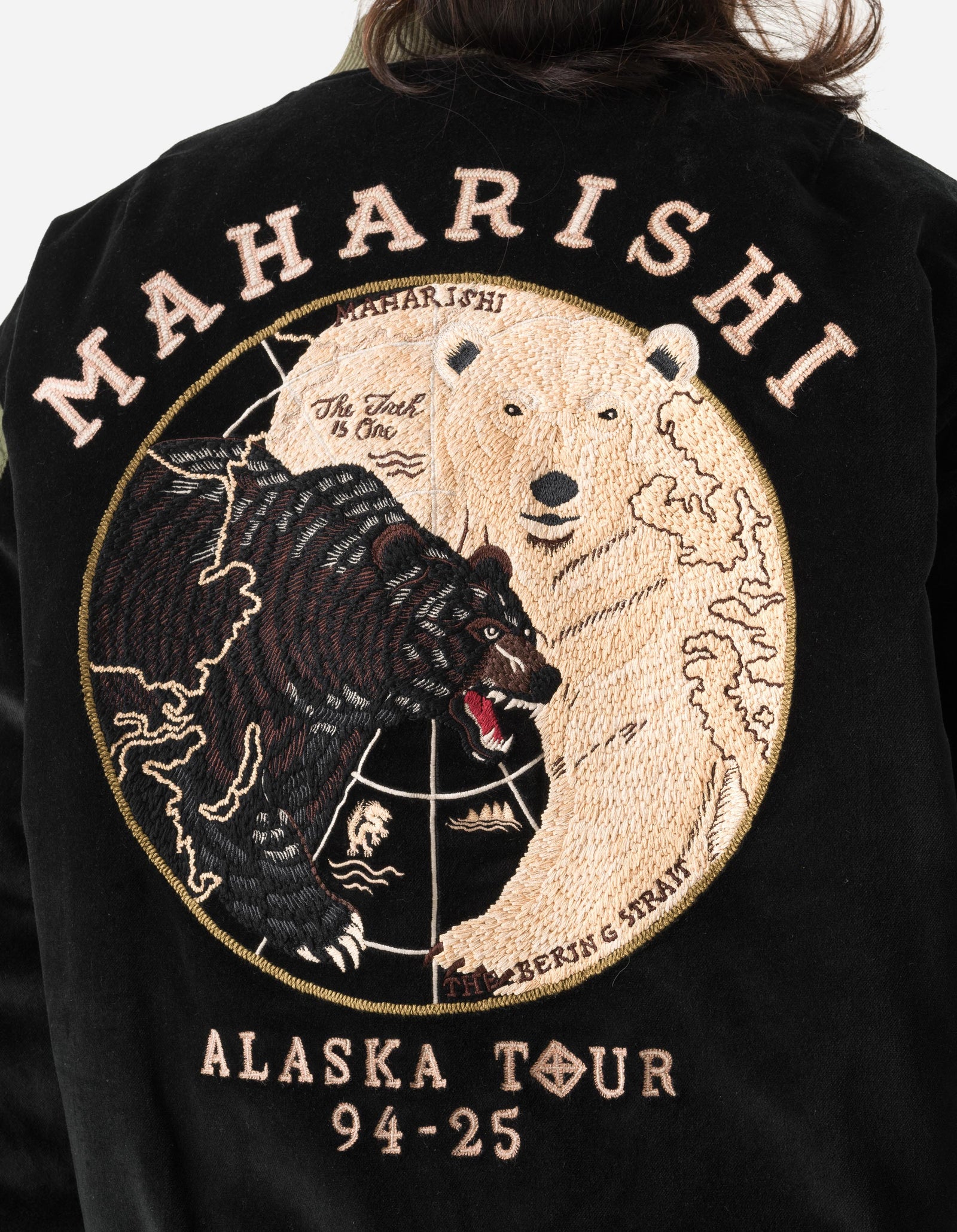 7086 The Alaskan Tour Embroidered Velvet Jacket Olive