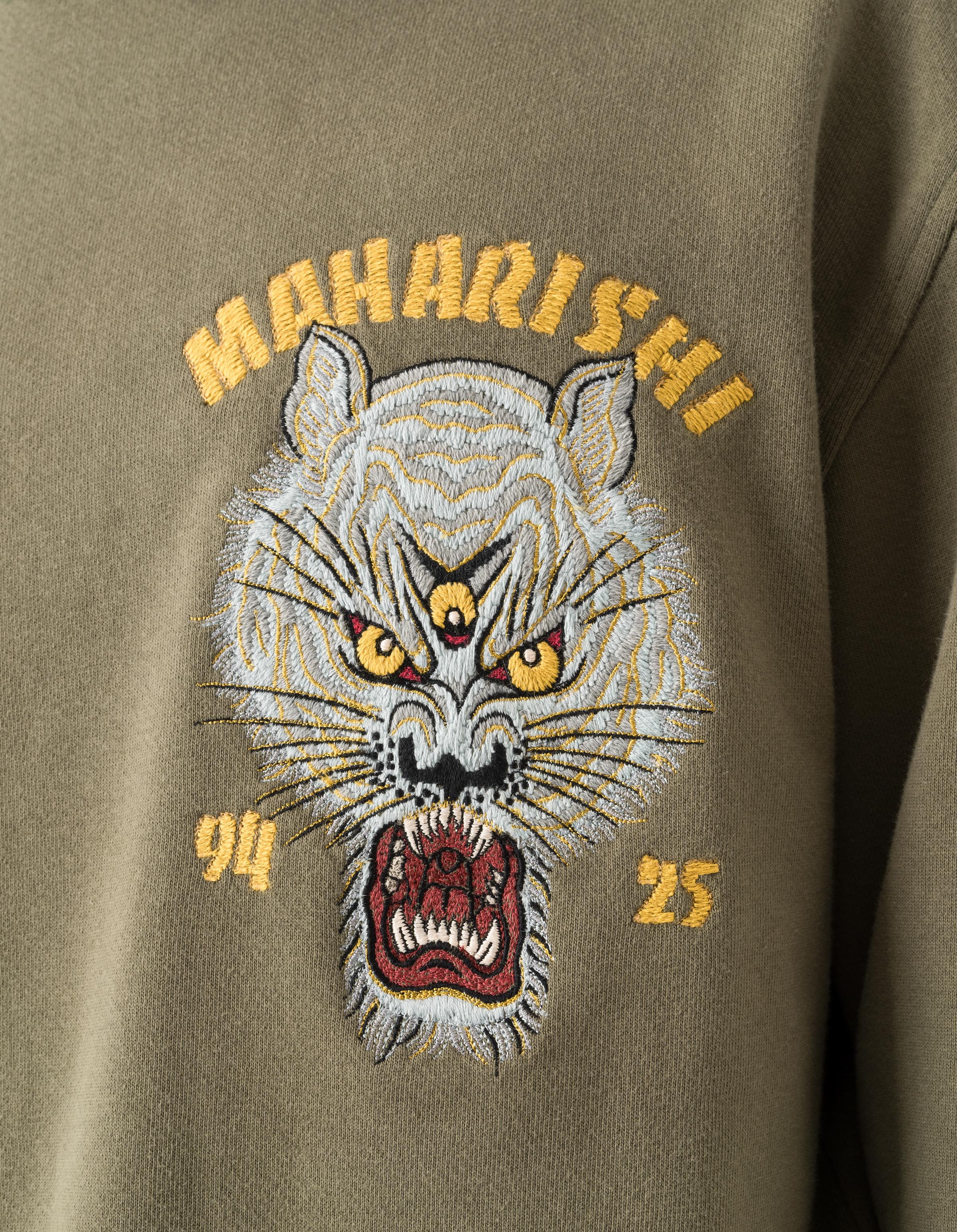 7092 Sno Panthers Tour Embroidered Crew Sweat Olive OG-107F