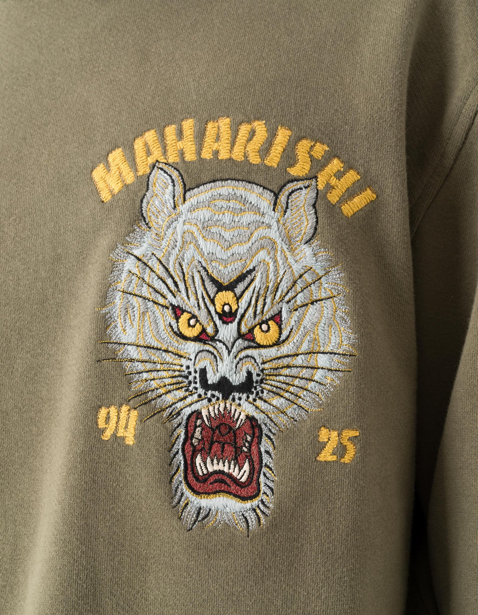 7092 Sno Panthers Tour Embroidered Crew Sweat Olive OG-107F