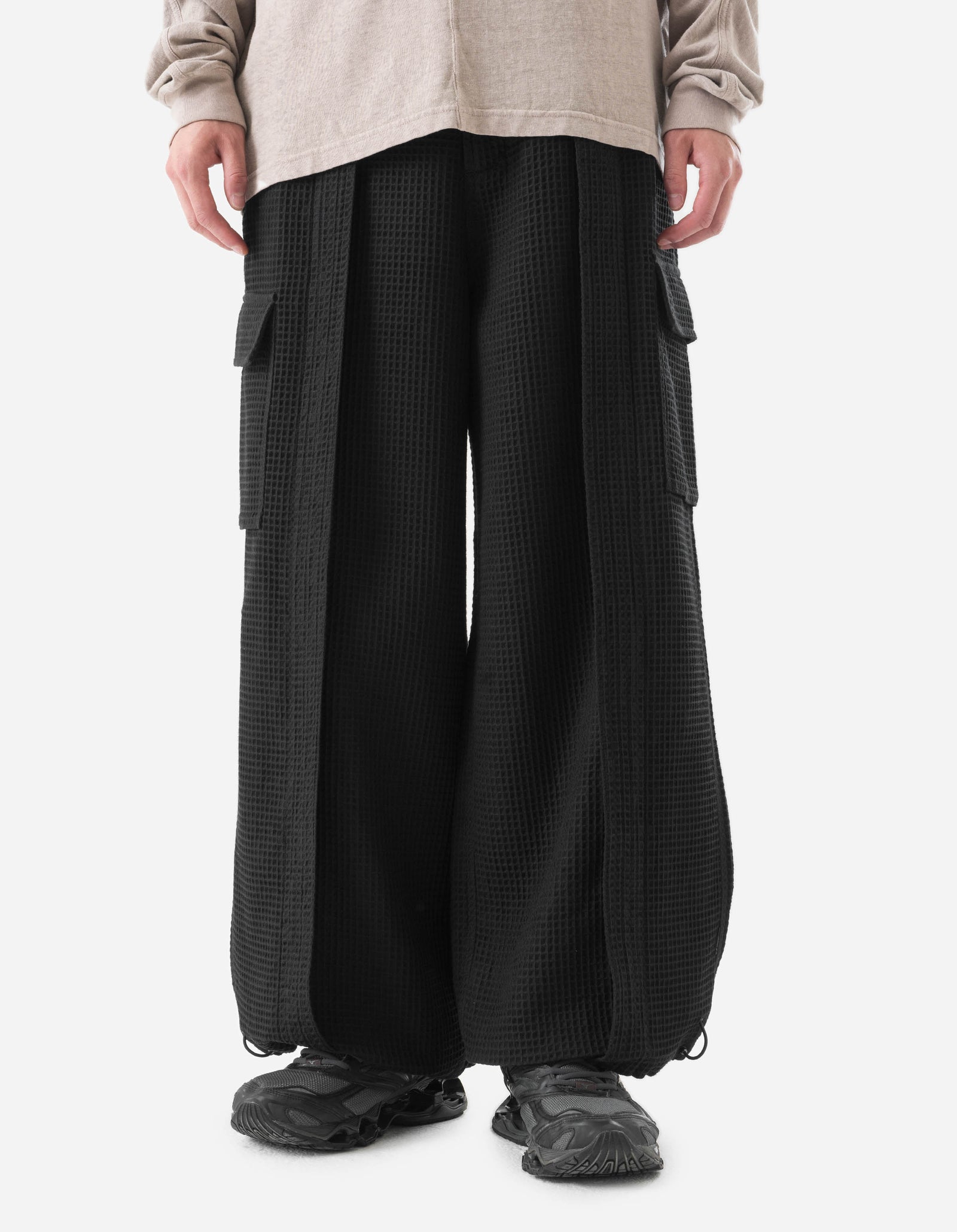 6203 Waffle Hakama Pants Black