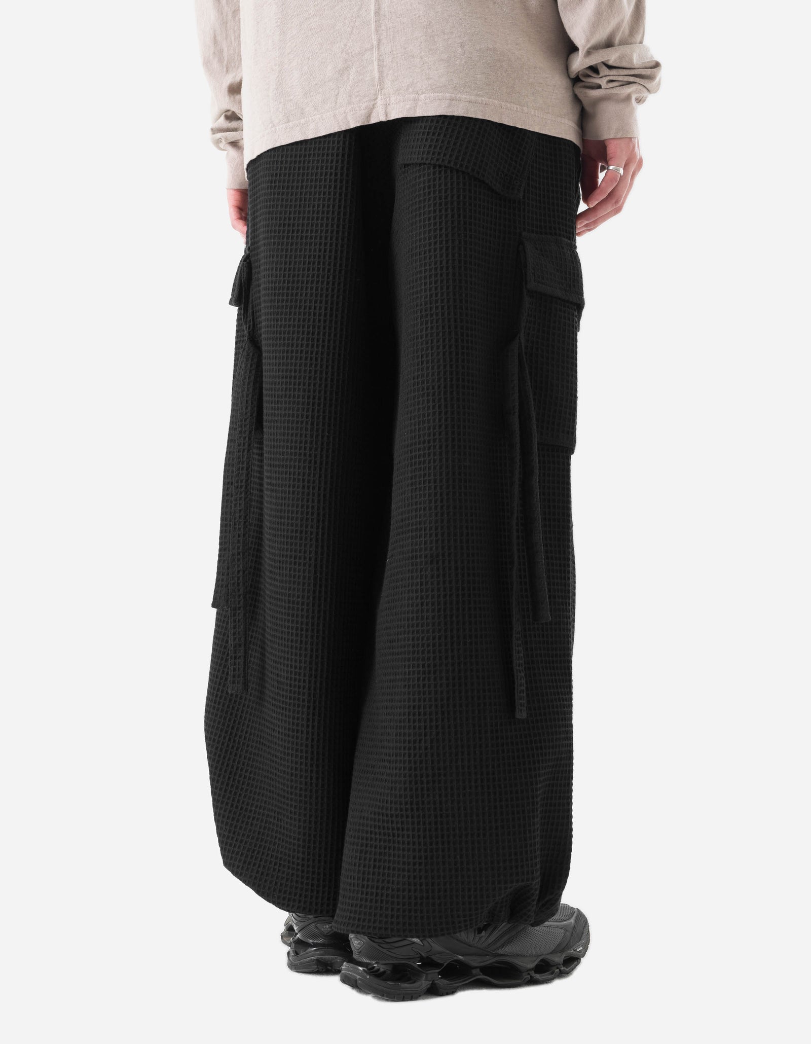 6203 Waffle Hakama Pants Black