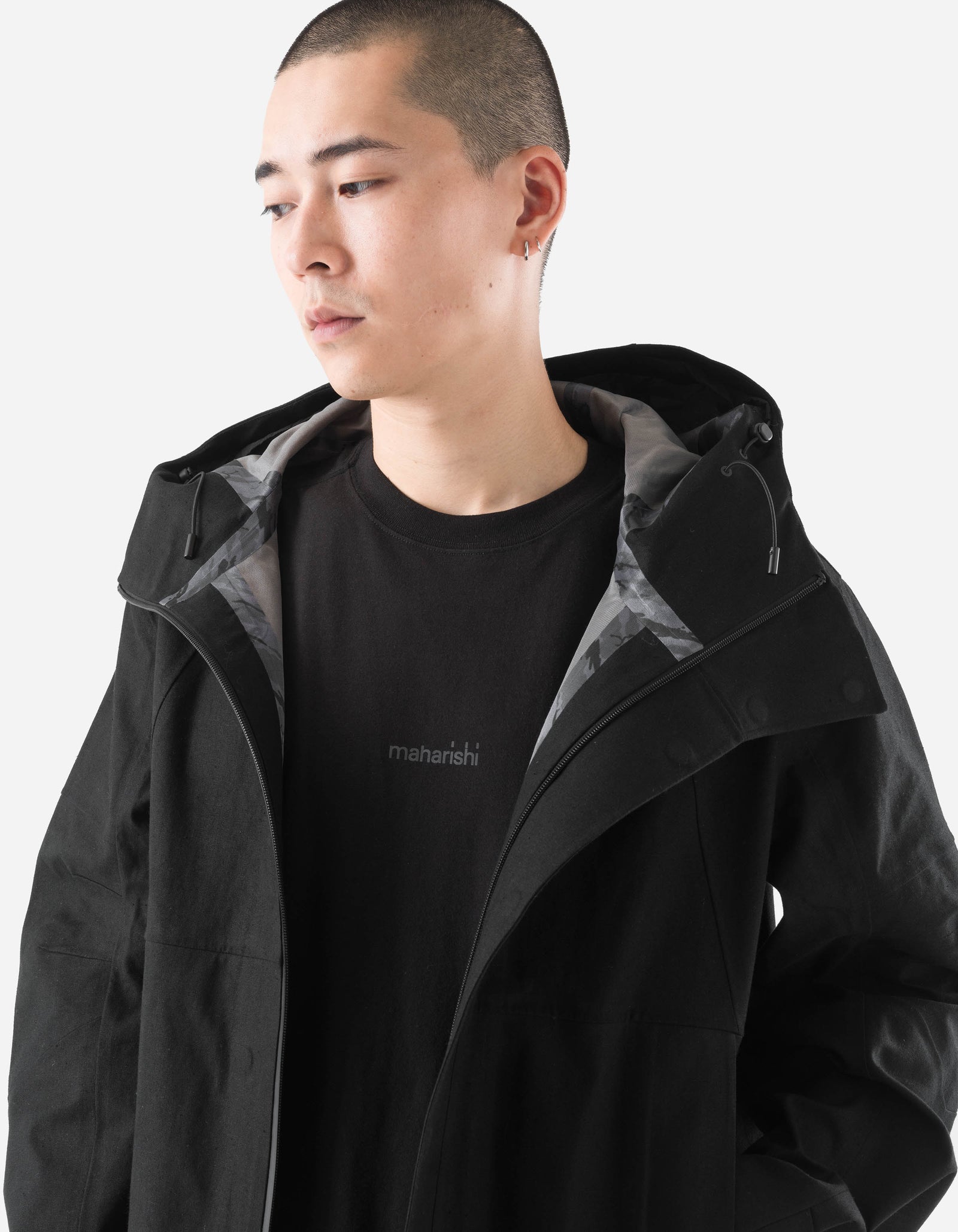 1586 Seam Sealed Hanbok Jacket Black