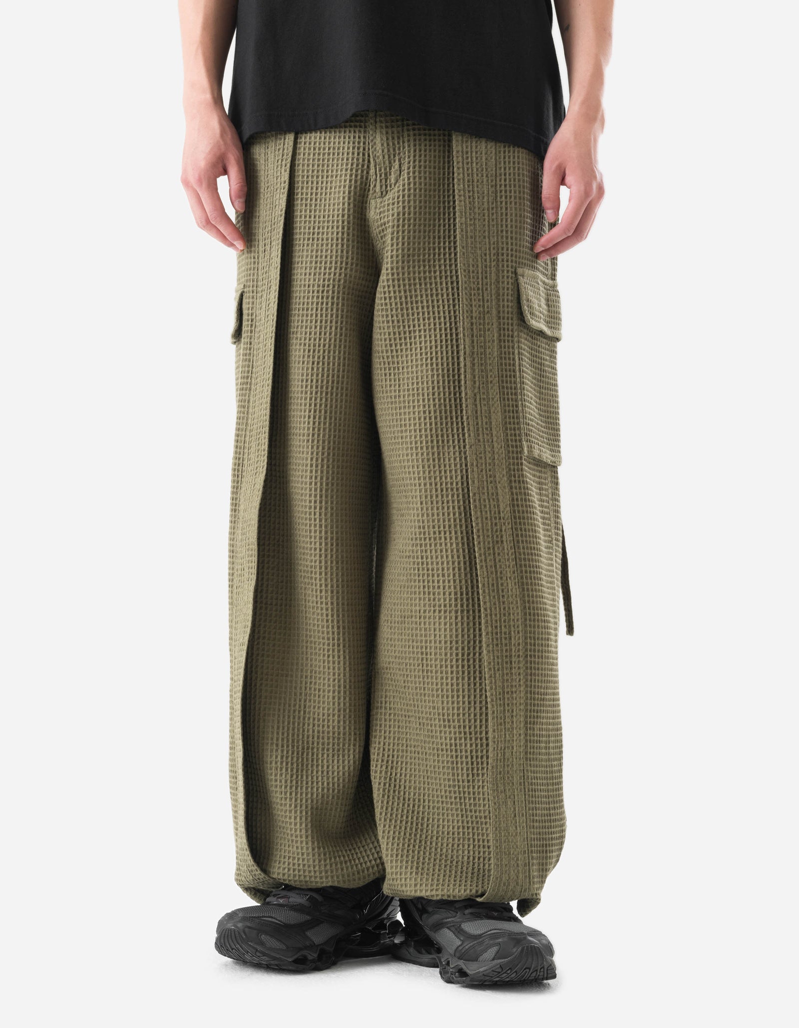 6203 Waffle Hakama Pants Olive