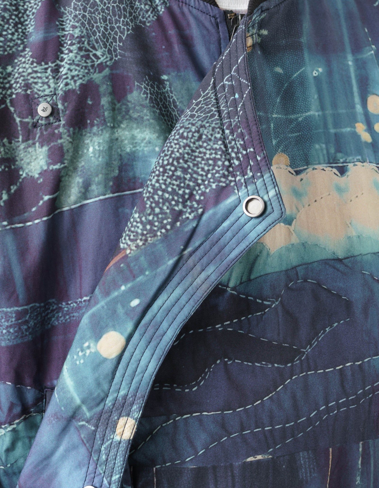 6227 Boro Crane Monk MA1 Embroidered Jacket Indigo