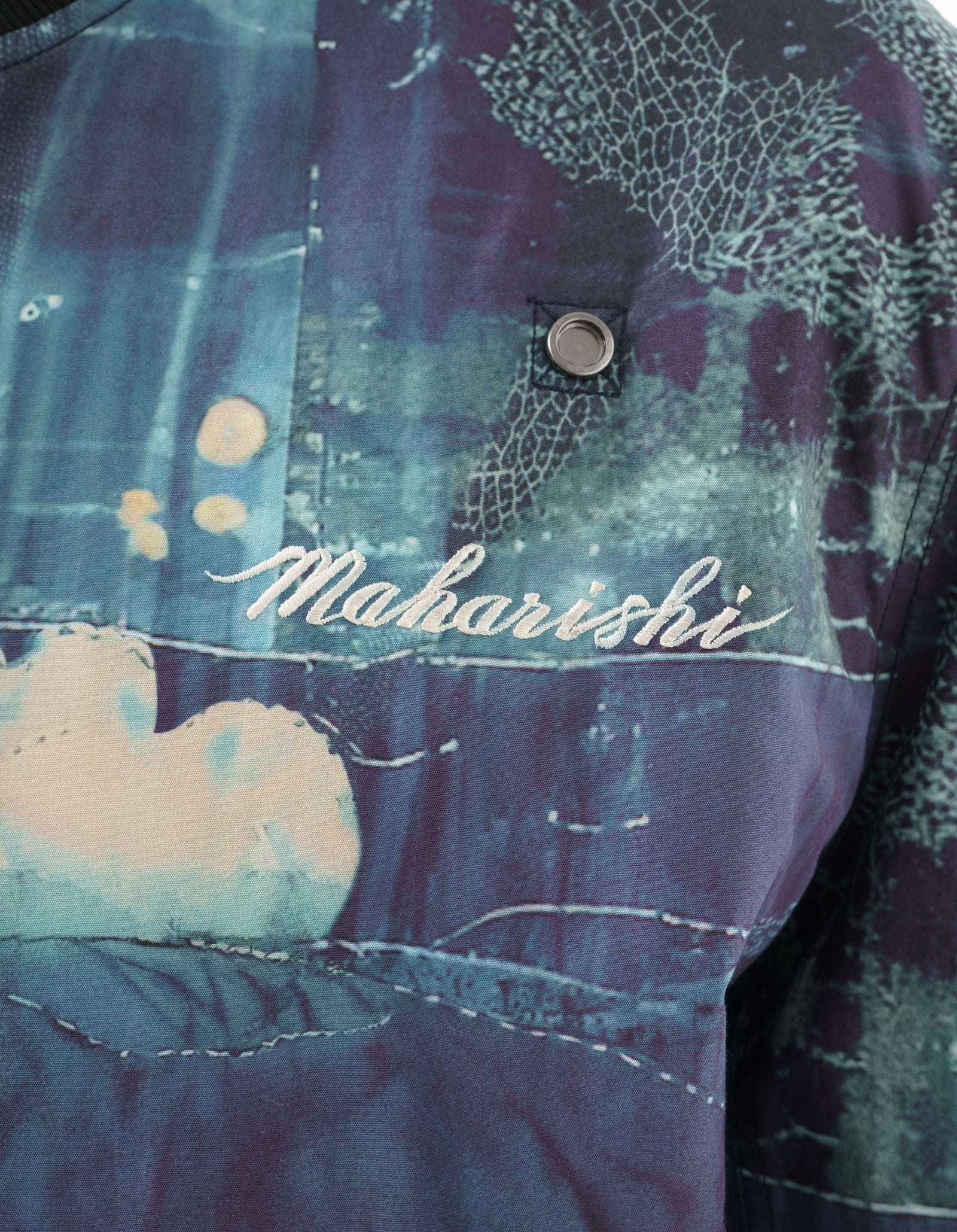 6227 Boro Crane Monk MA1 Embroidered Jacket Indigo