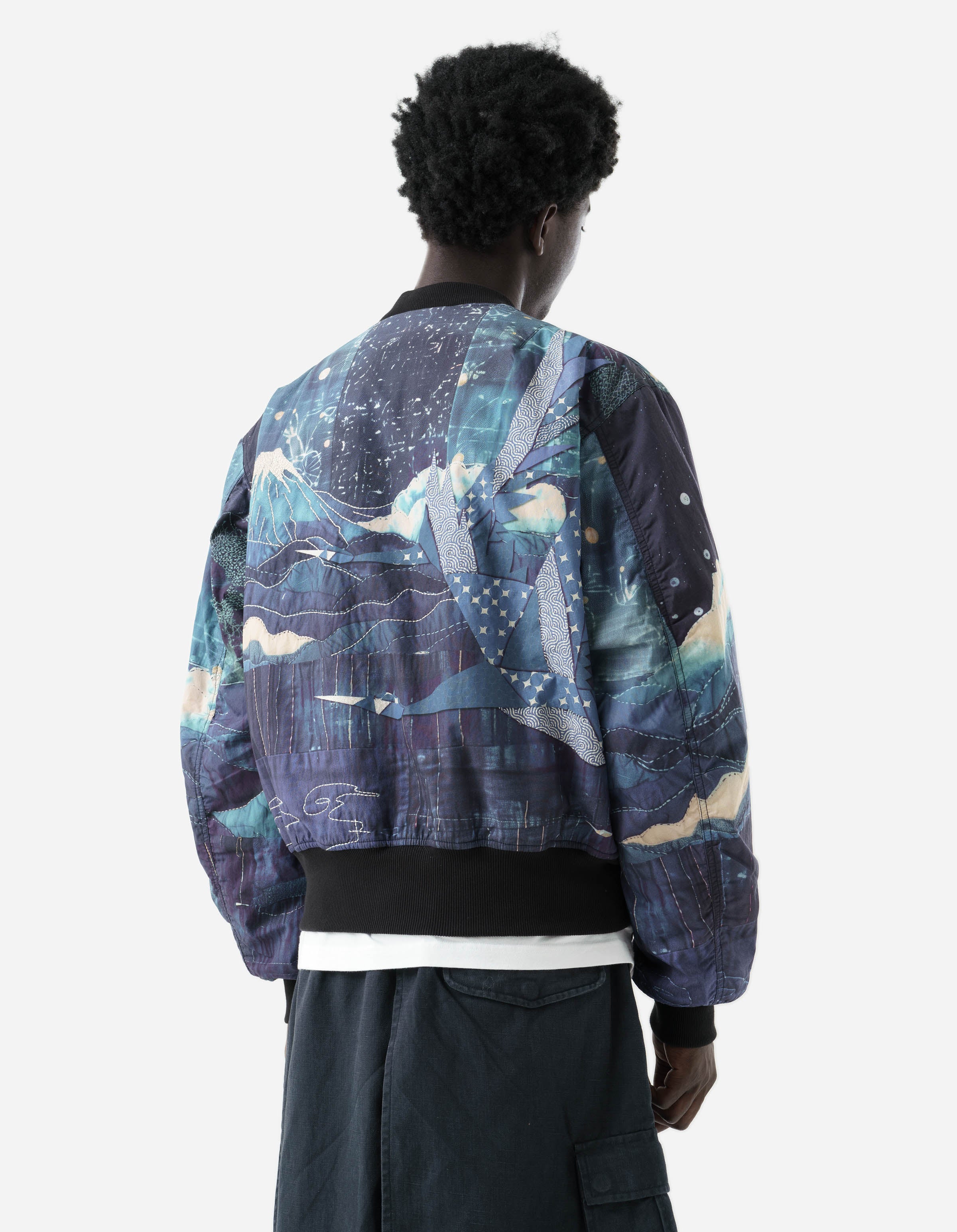 6227 Boro Crane Monk MA1 Embroidered Jacket Indigo – Maharishi