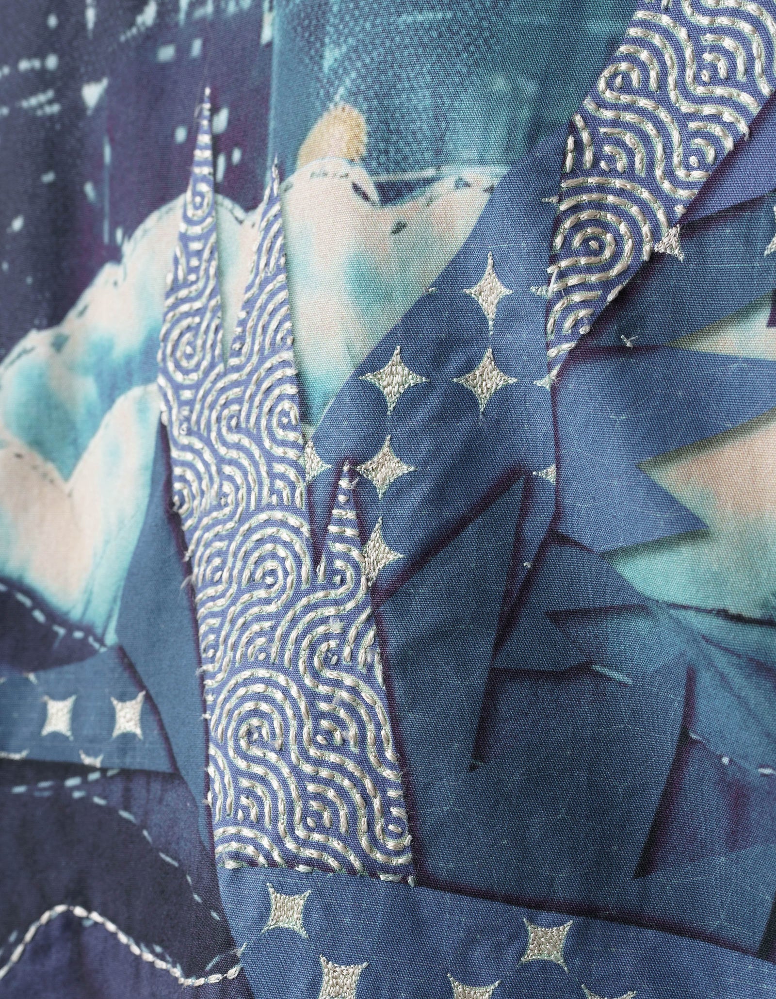 6227 Boro Crane Monk MA1 Embroidered Jacket Indigo