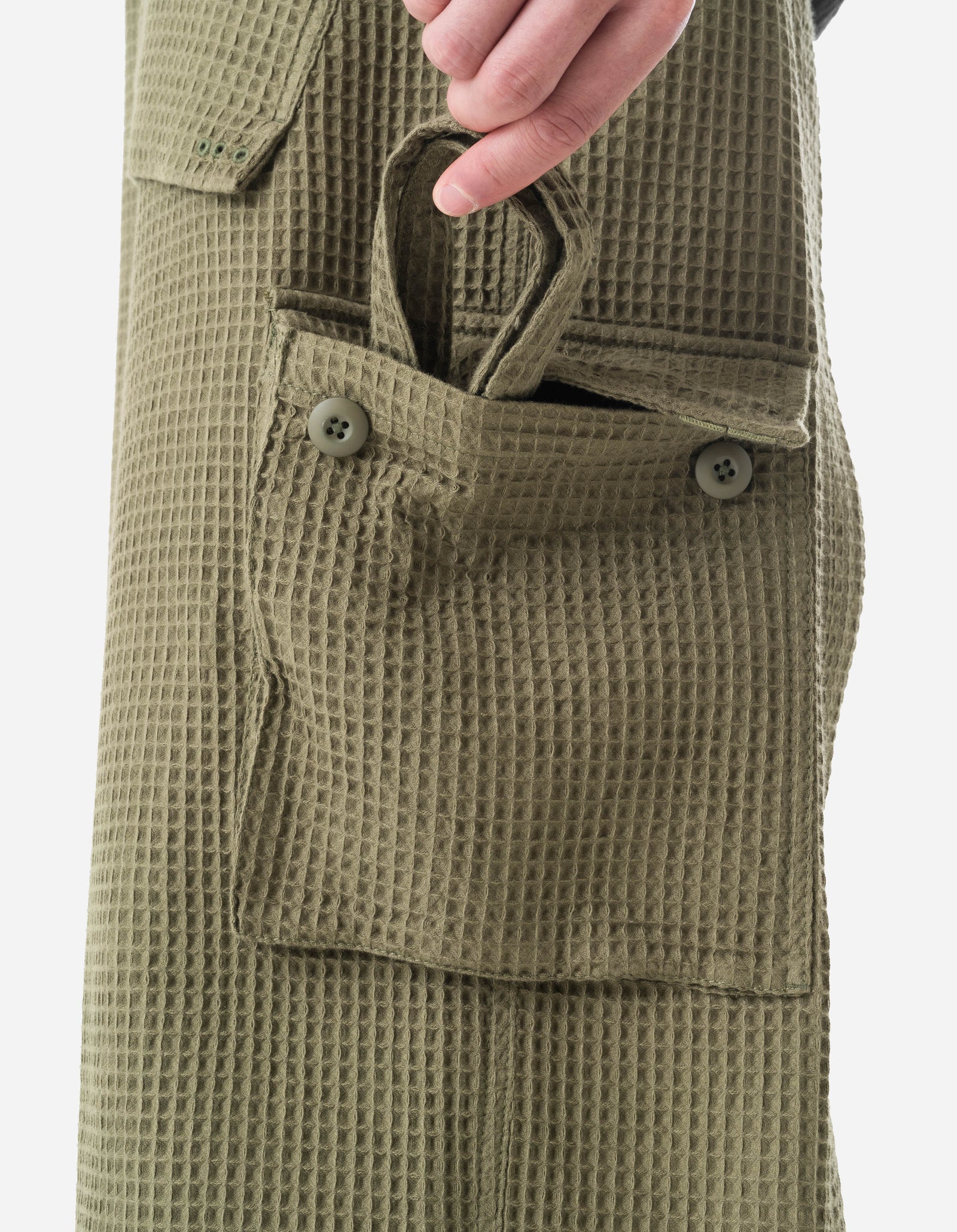 6203 Waffle Hakama Pants Olive