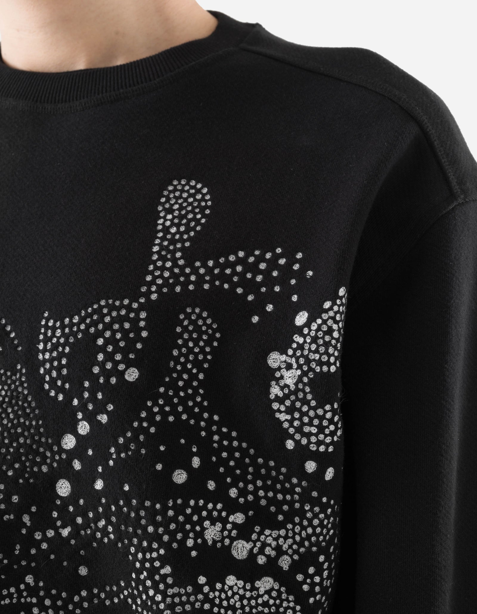 6128 Fubuki Dragon Embroidered Crew Sweat Black