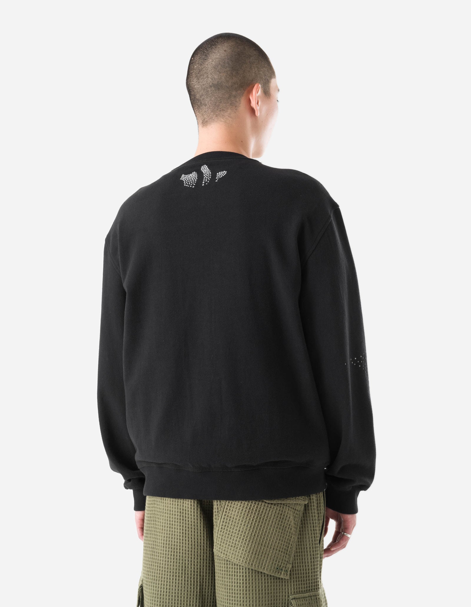 6128 Fubuki Dragon Embroidered Crew Sweat Black