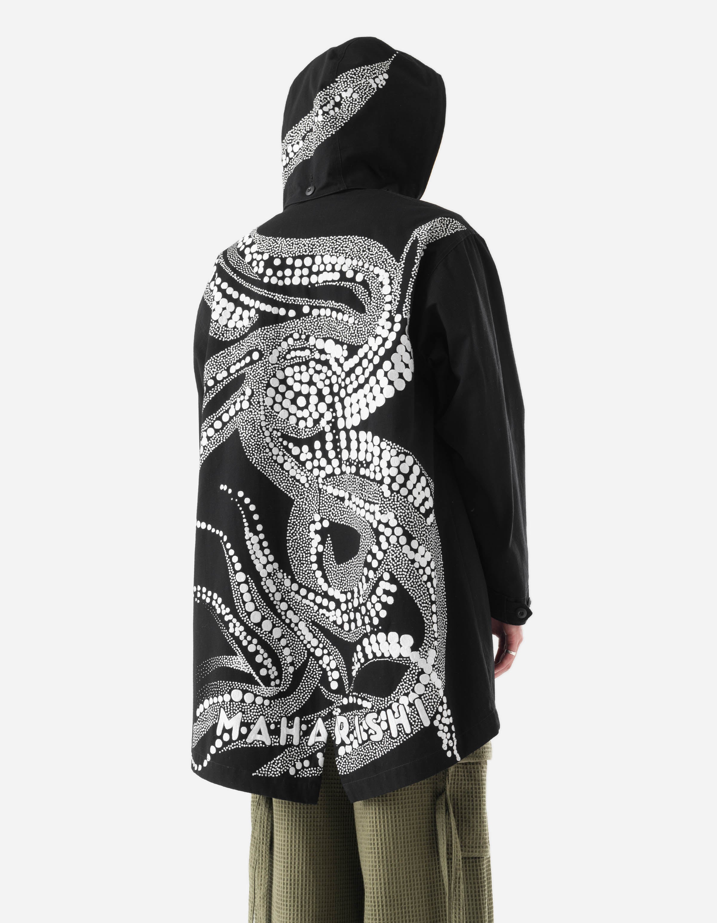 6123 Fubuki Dragon Embroidered Kimono Parka Black – Maharishi