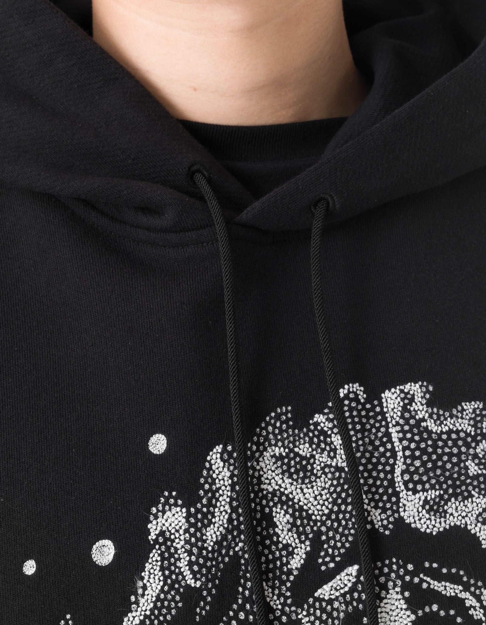 6125 Oversized Kormeleon Embroidered Hooded Sweat Black/White
