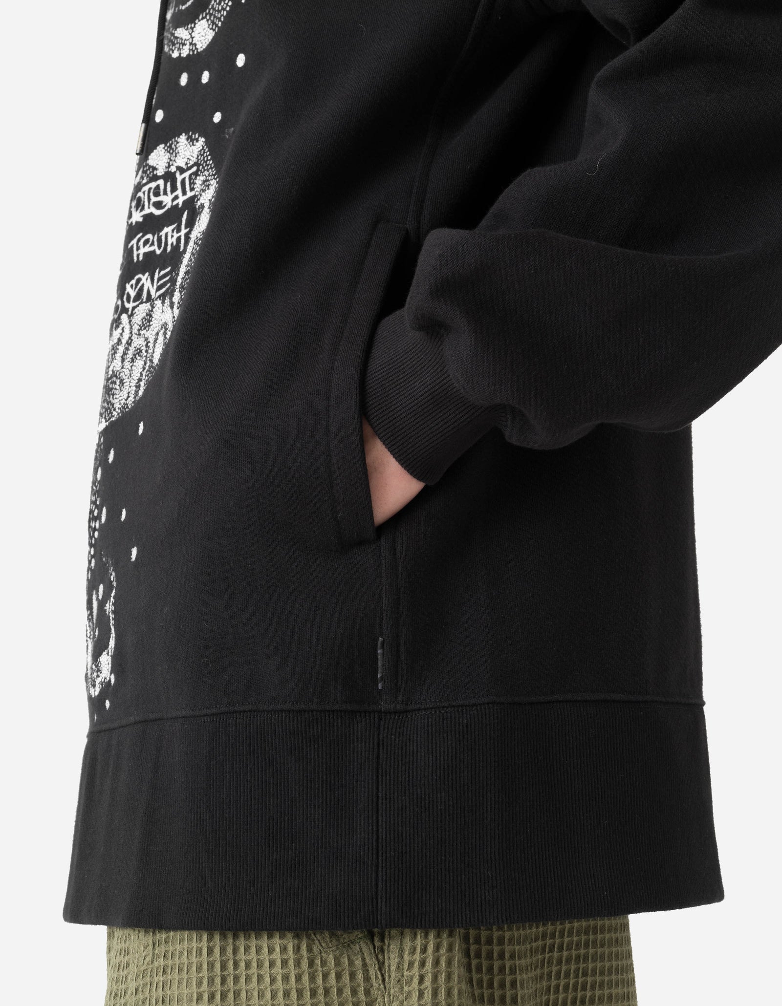 6125 Oversized Kormeleon Embroidered Hooded Sweat Black/White