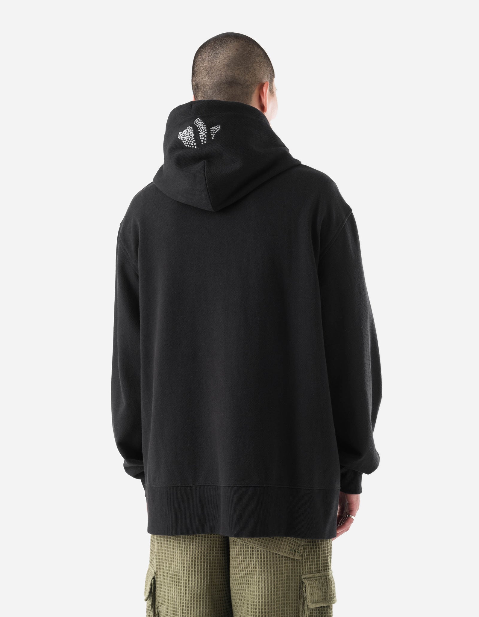 6125 Oversized Kormeleon Embroidered Hooded Sweat Black/White