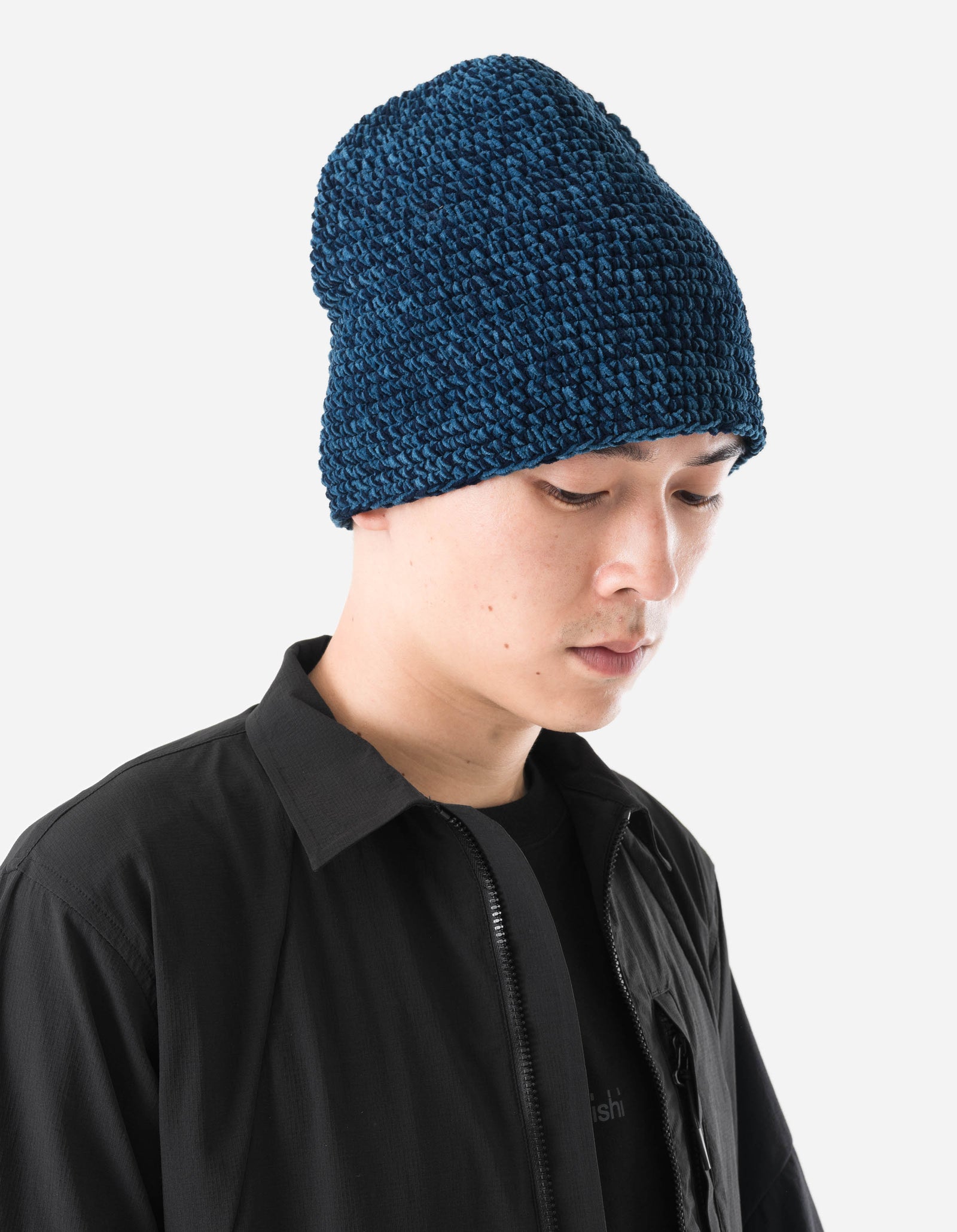 7292 Maharishi Crochet Beanie Indigo Blue/Light Indigo