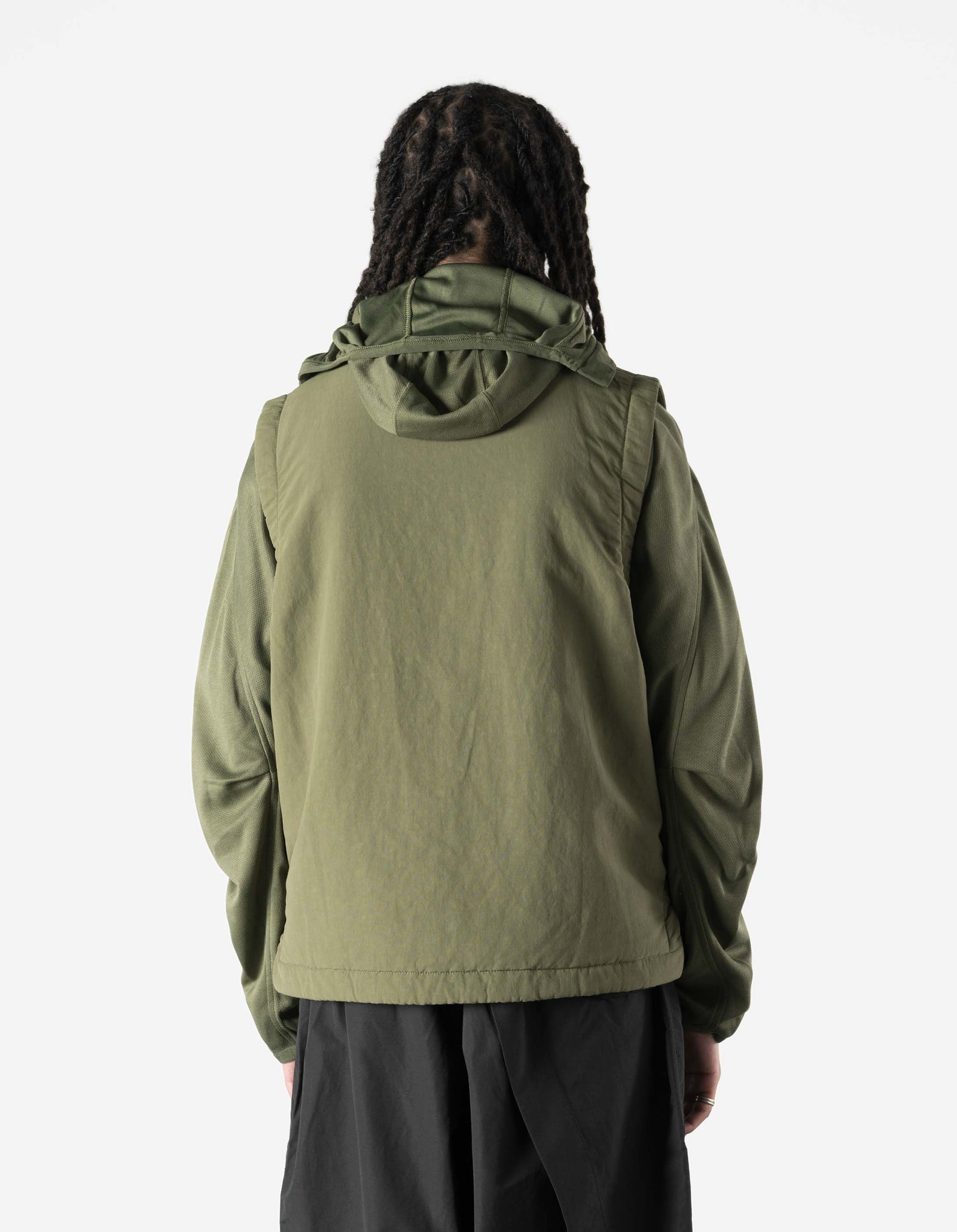 7581 DWR Hemp Light Padded Asym Vest Olive OG-107F