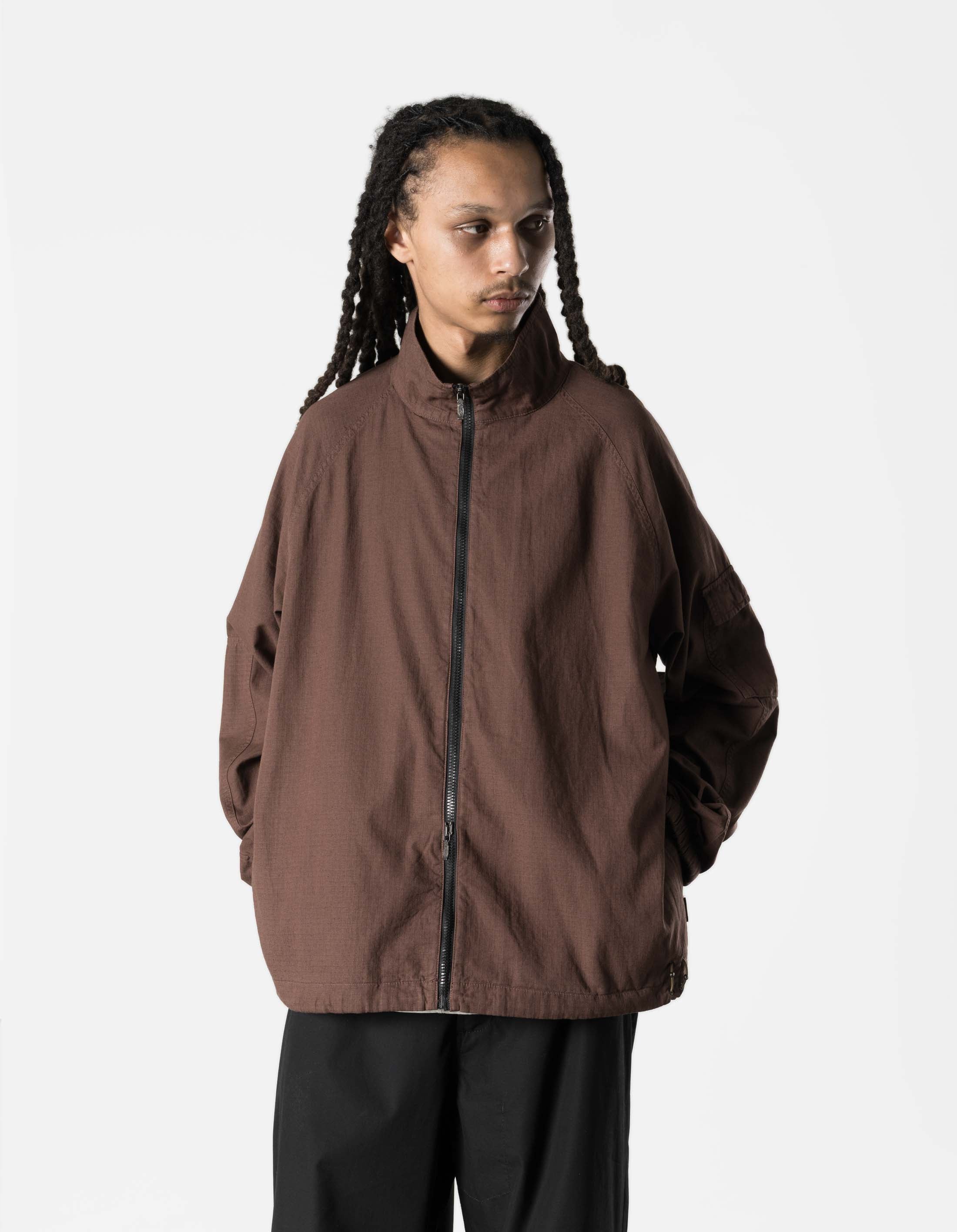 MAHARISHI ナイロンジャケット 7740 Hemp Ripstop Track Jacket Earth Brown – Maharishi