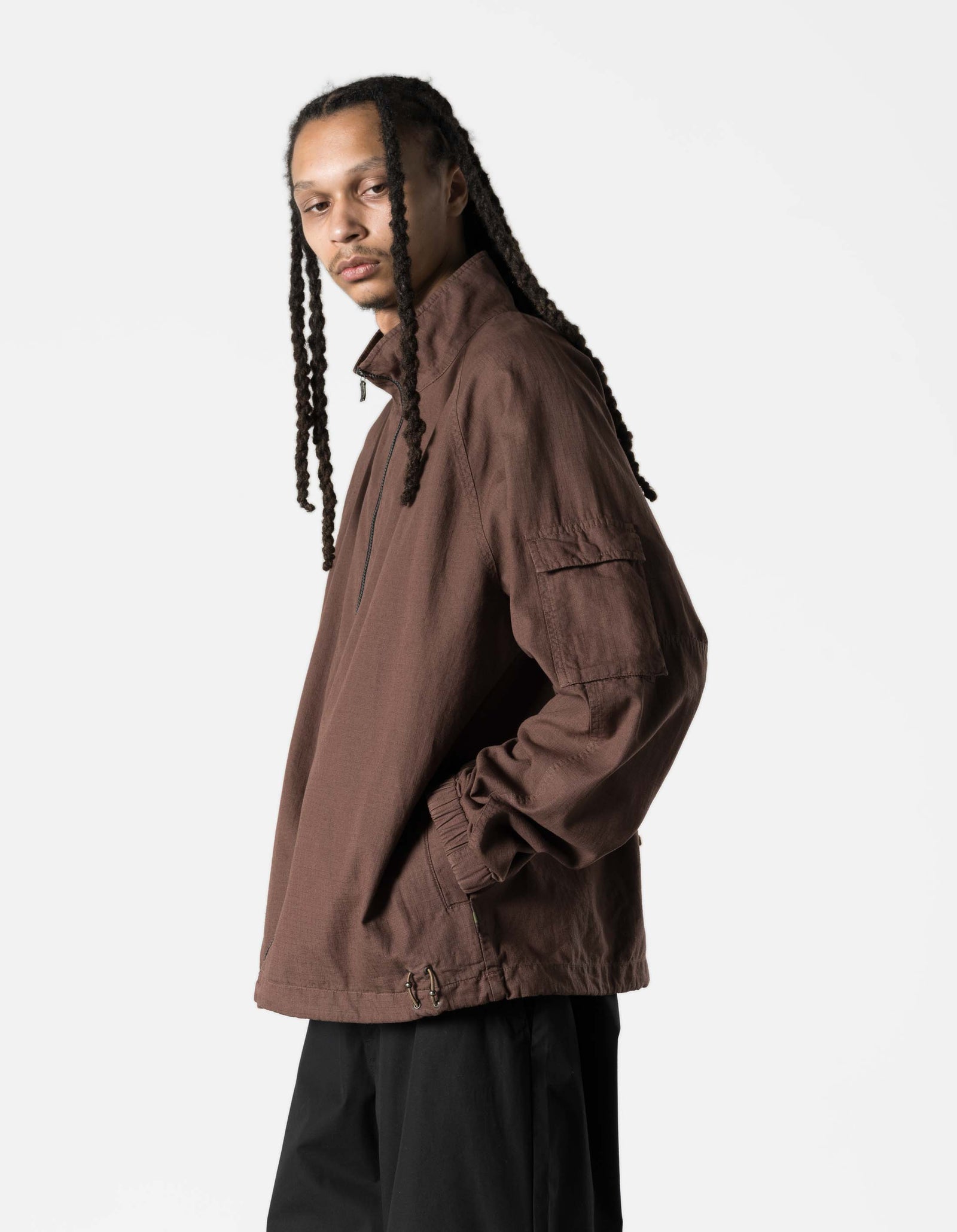 7740 Hemp Ripstop Track Jacket Earth Brown
