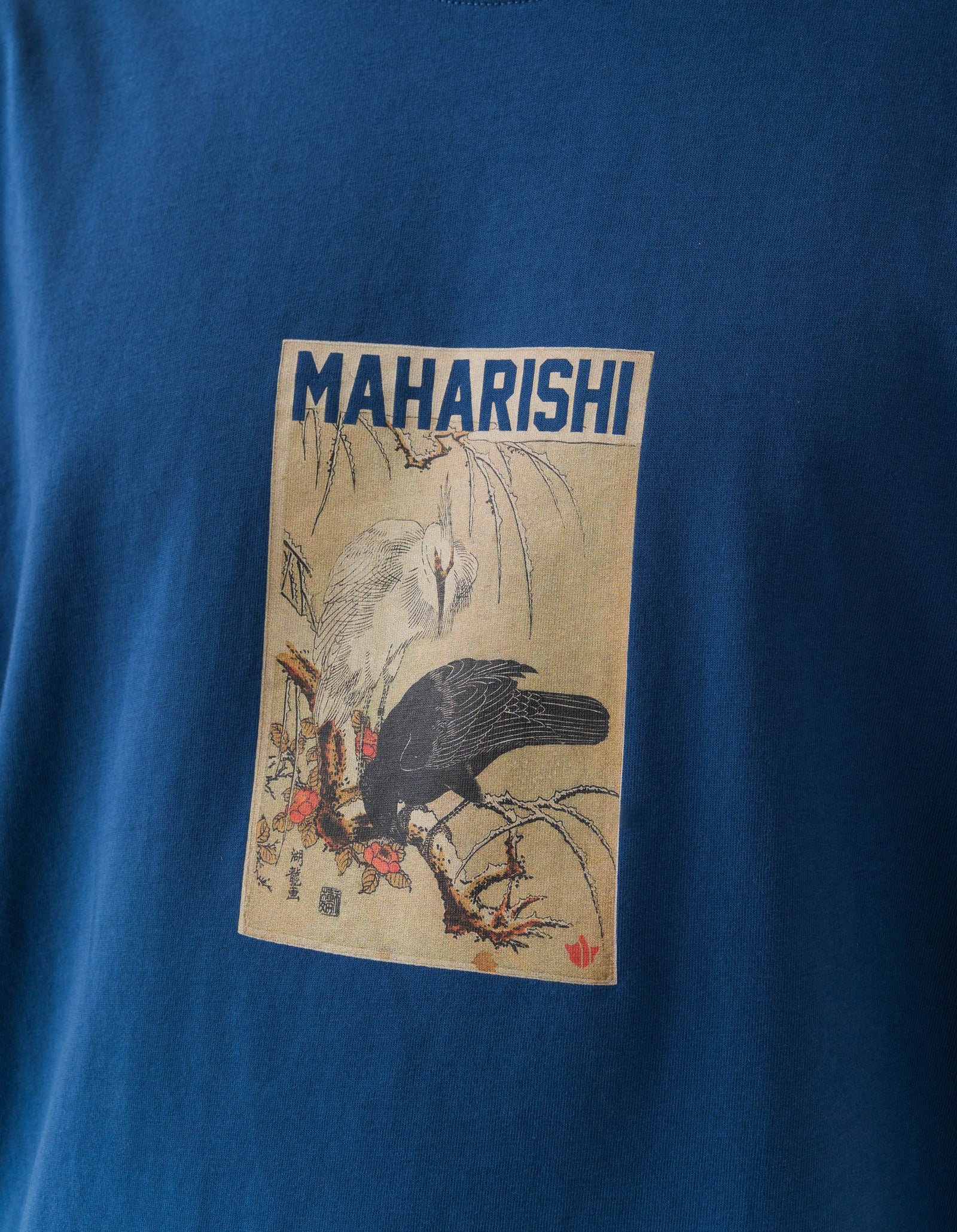 1493 Black Crow White Heron T-Shirt Navy Blueprint