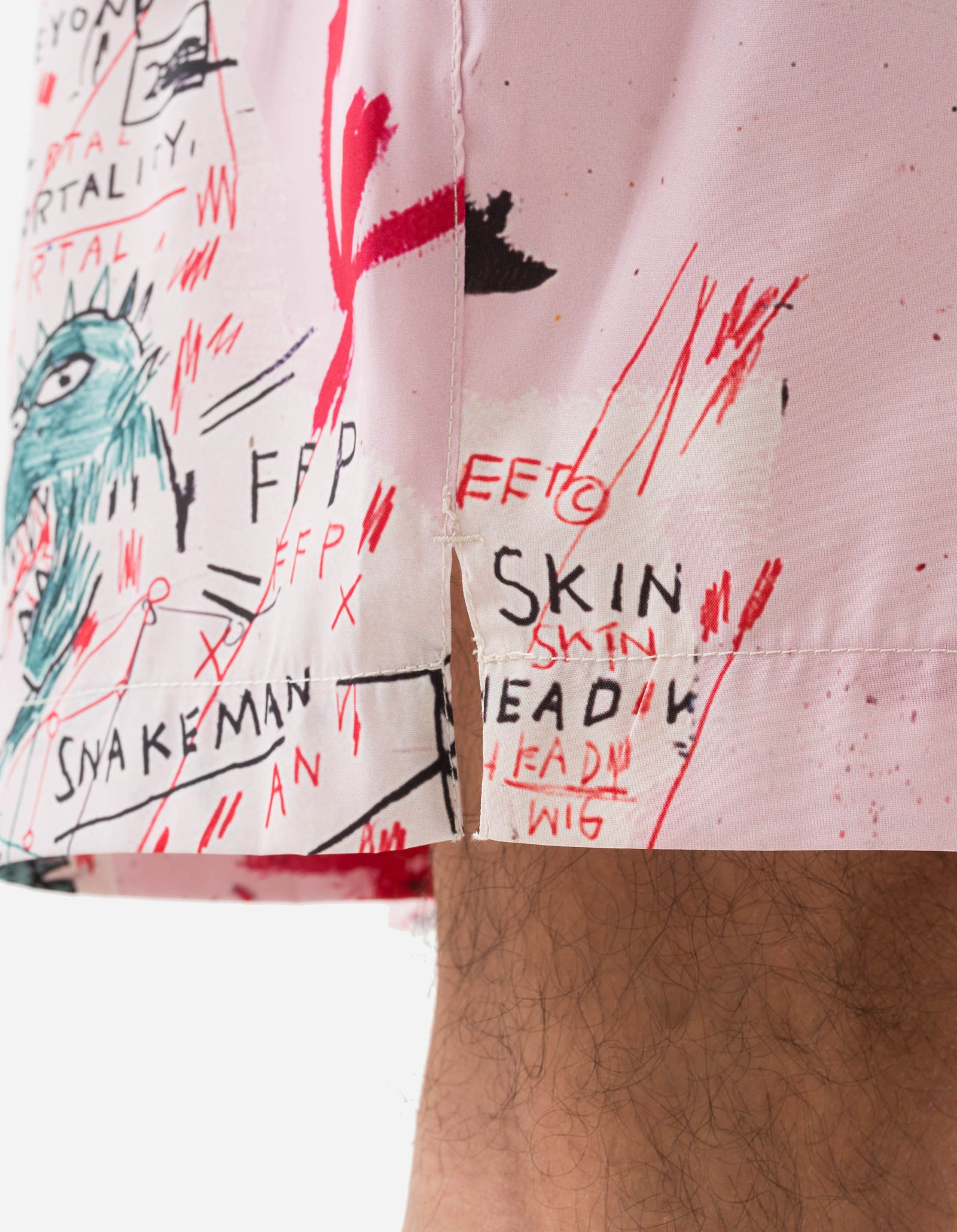 1483 Basquiat Year of the Snakeman Swim Shorts Pink