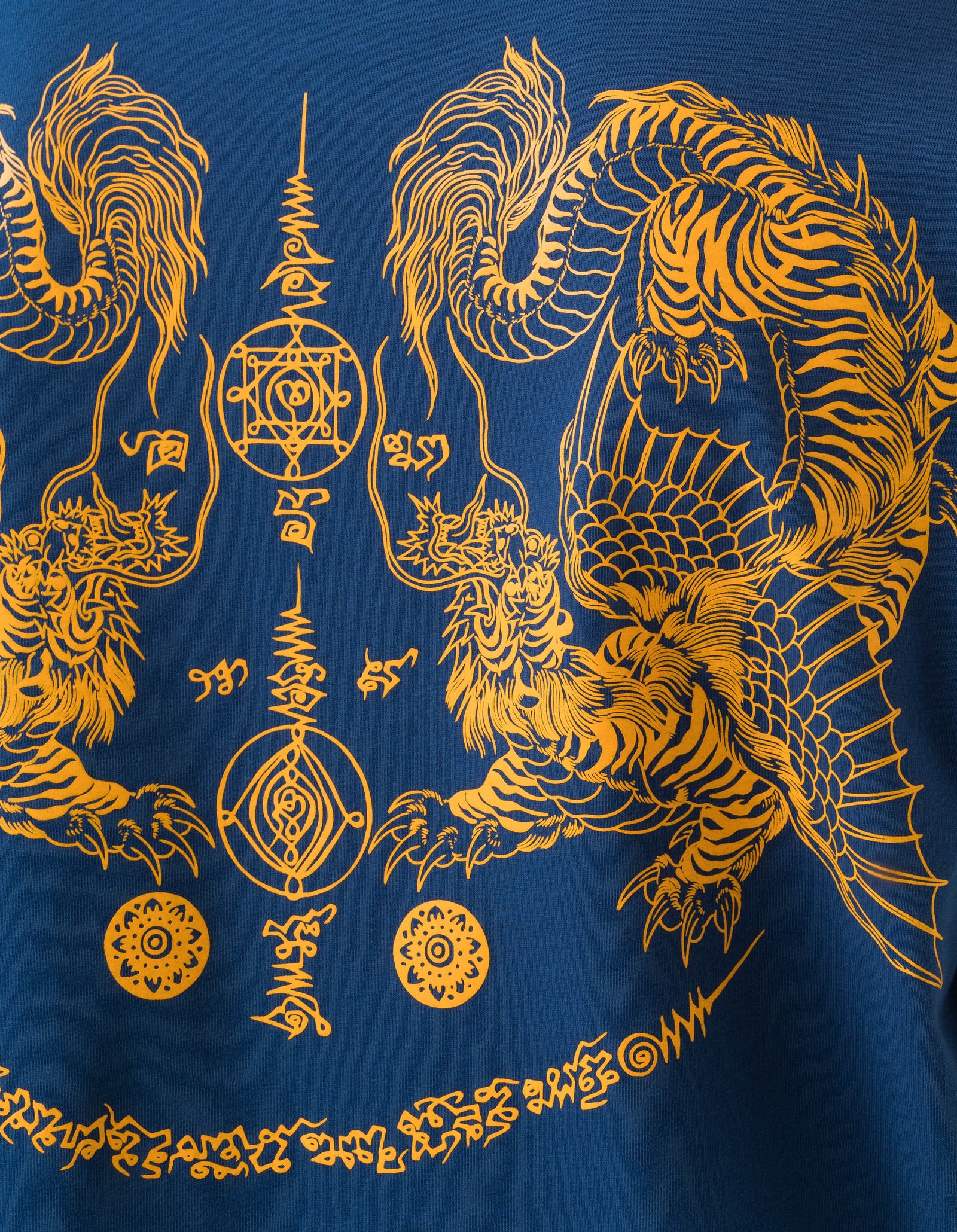 1489 Muay Thai Tiger Dragon T-Shirt Navy Blueprint