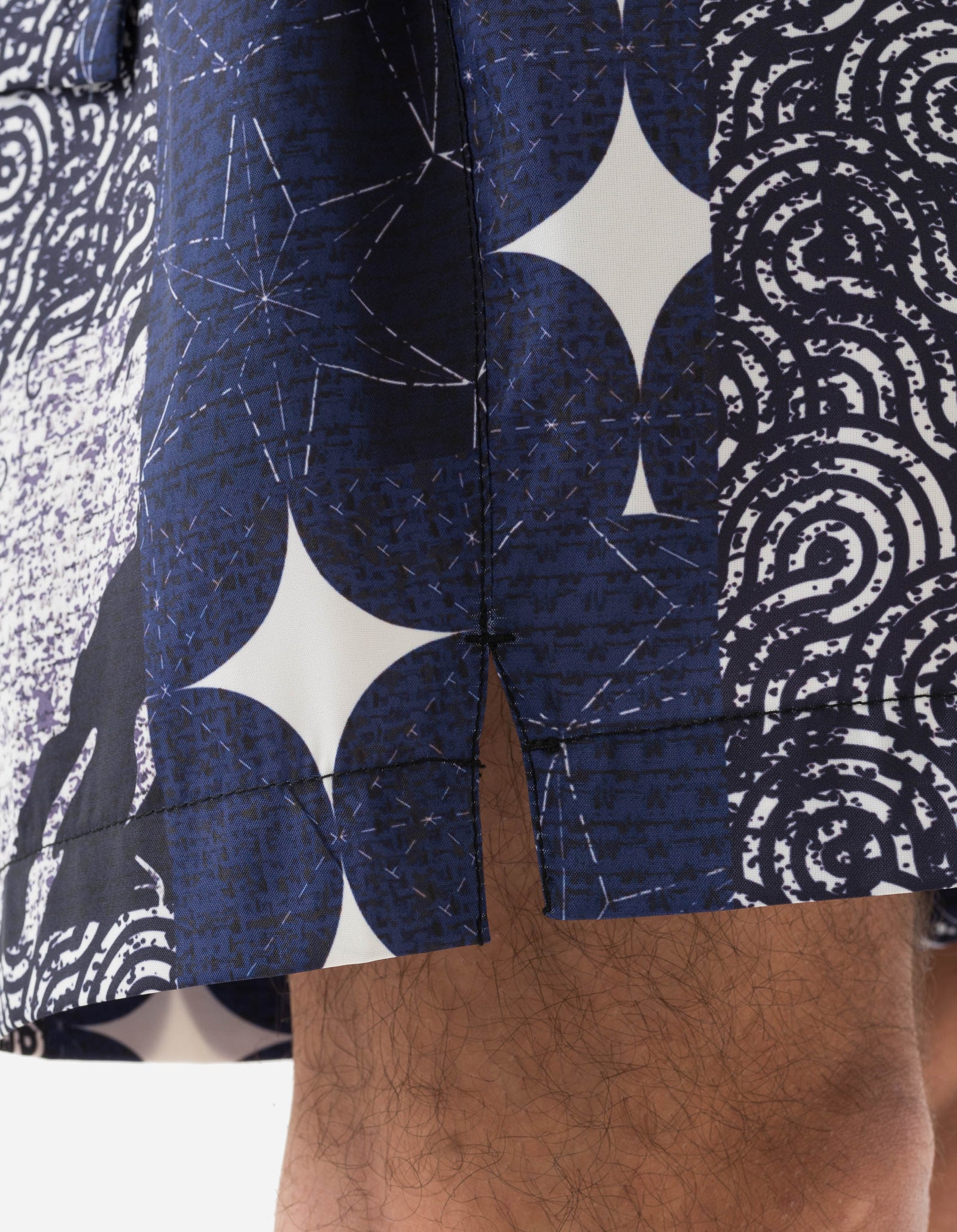 1487 Sashiko Patchwork Swim Shorts Navy/Ecru