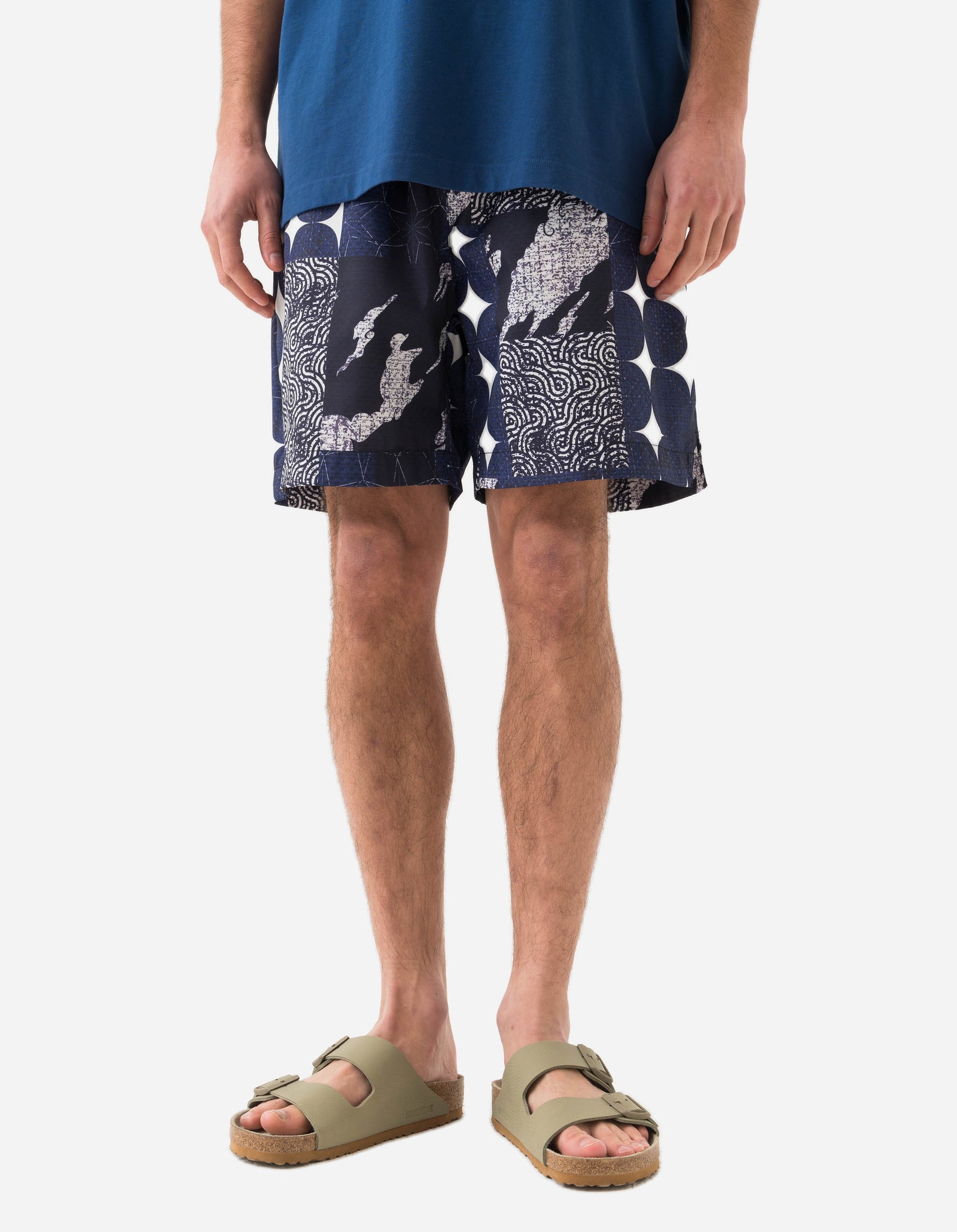 1487 Sashiko Patchwork Swim Shorts Navy/Ecru