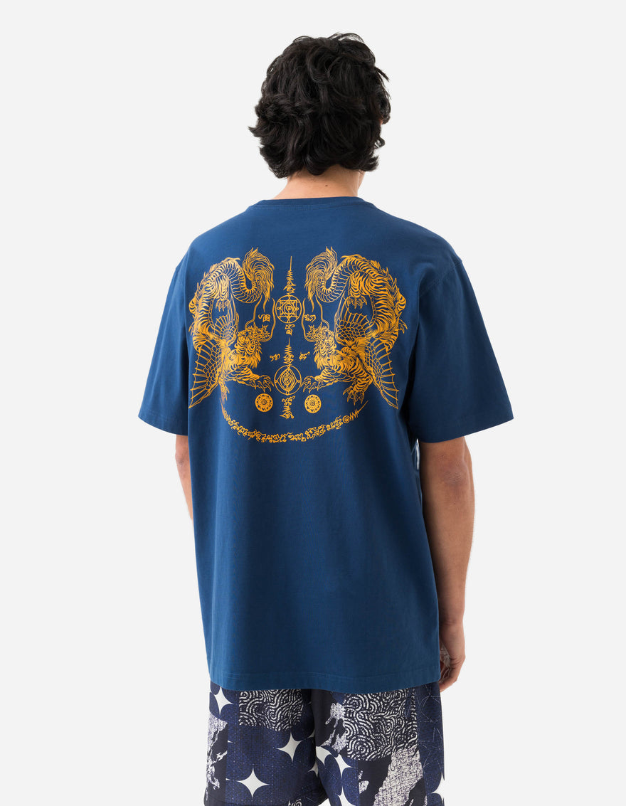 1489 Muay Thai Tiger Dragon T-Shirt Navy Blueprint