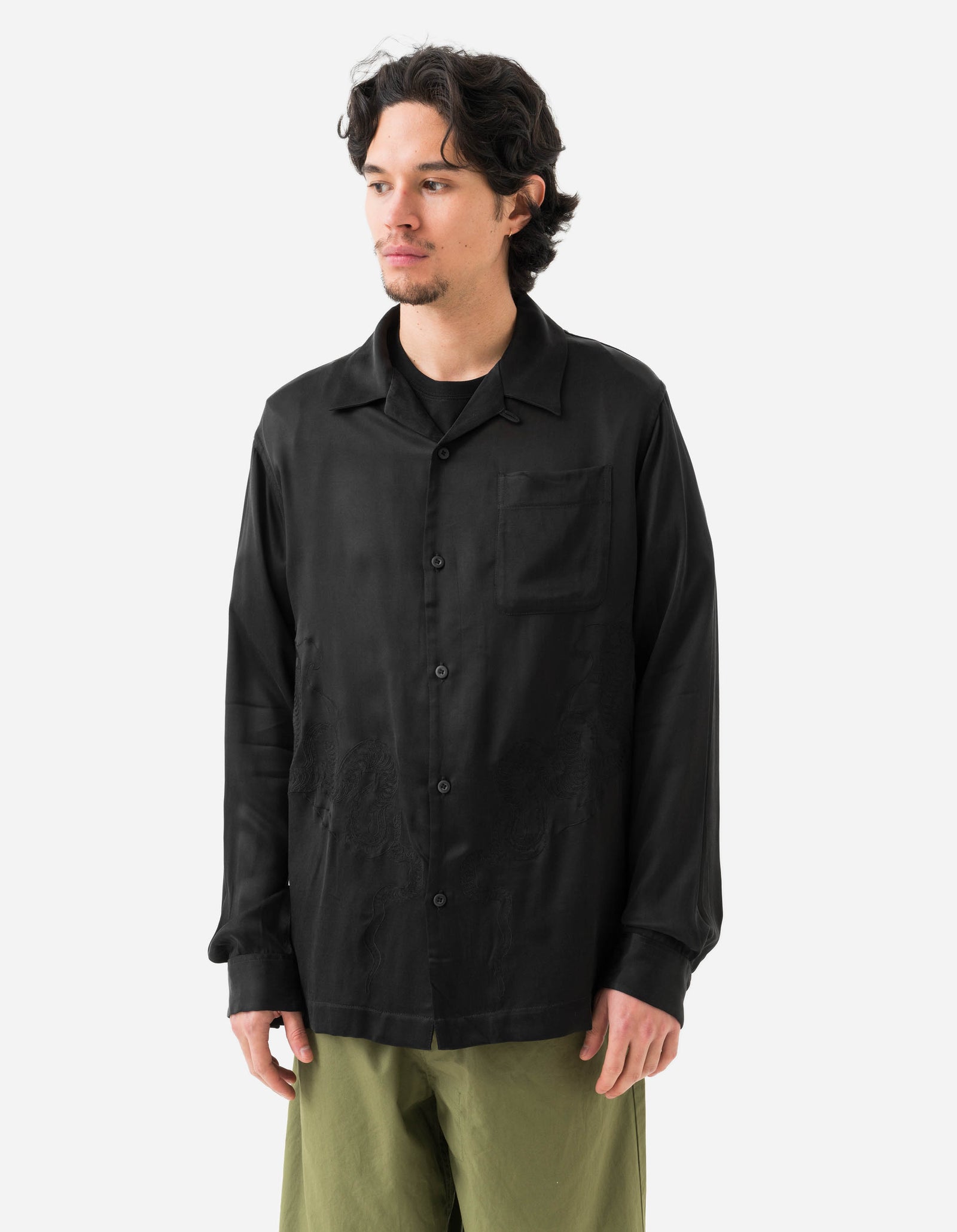 6121 Year of the Snake Cupro Shirt Black