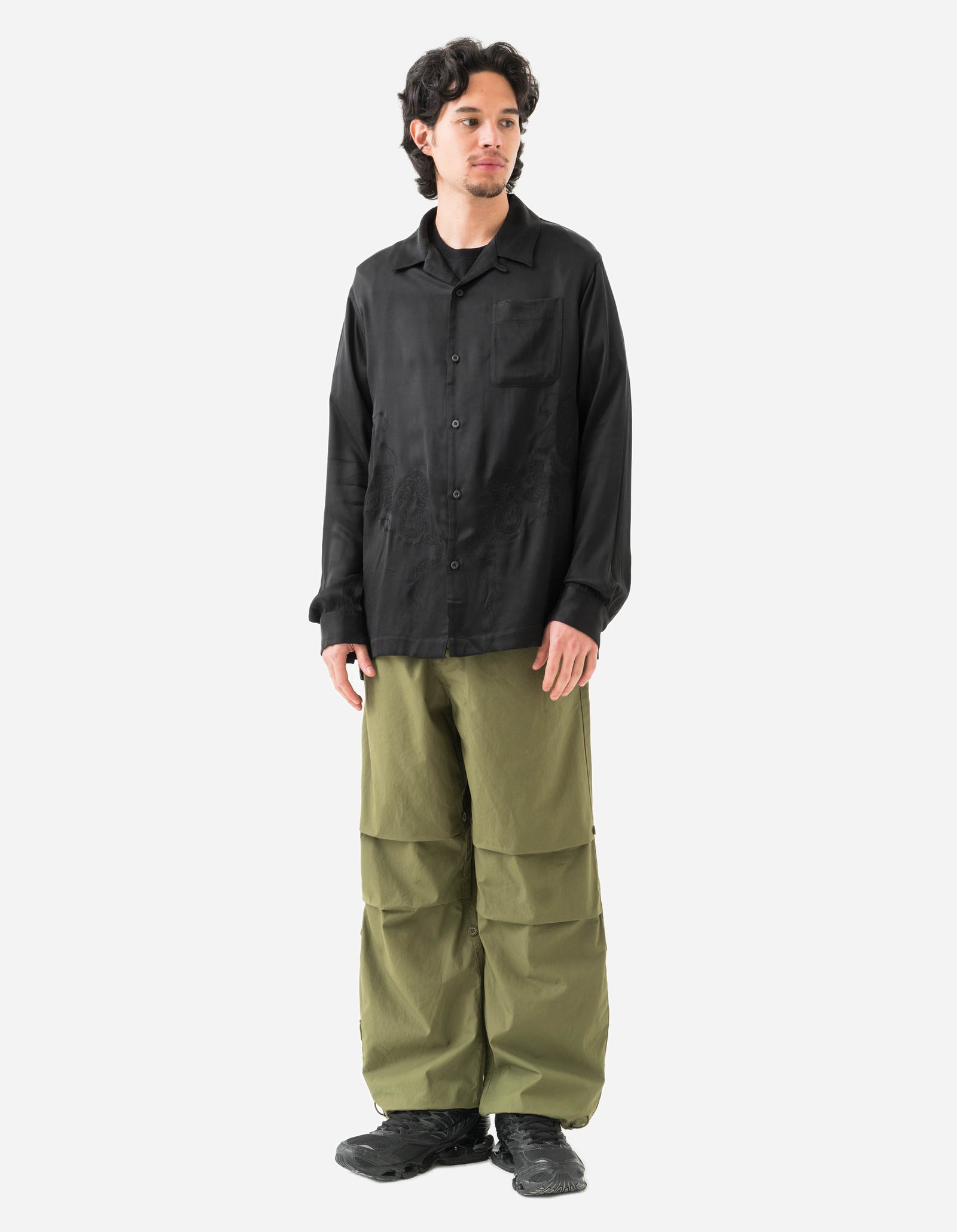 6121 Year of the Snake Cupro Shirt Black