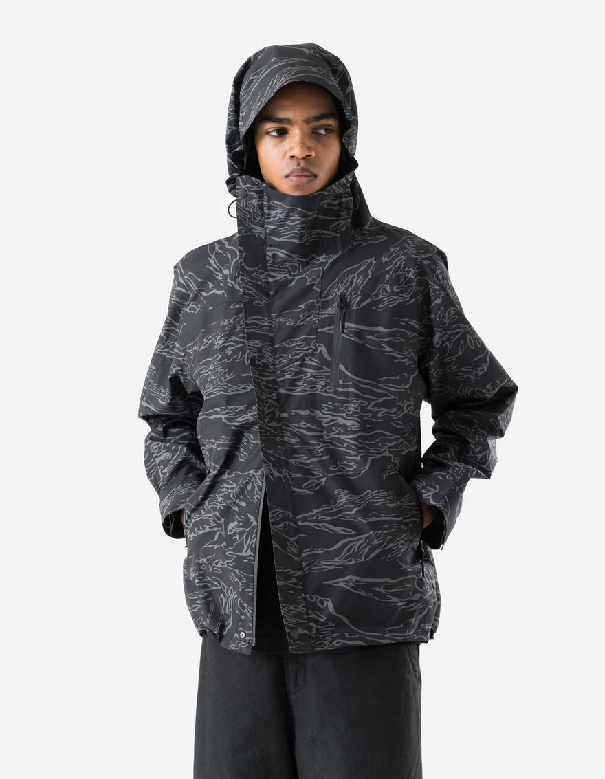 7274 Bonsai Tigerstripe Asym Parka Subdued Night