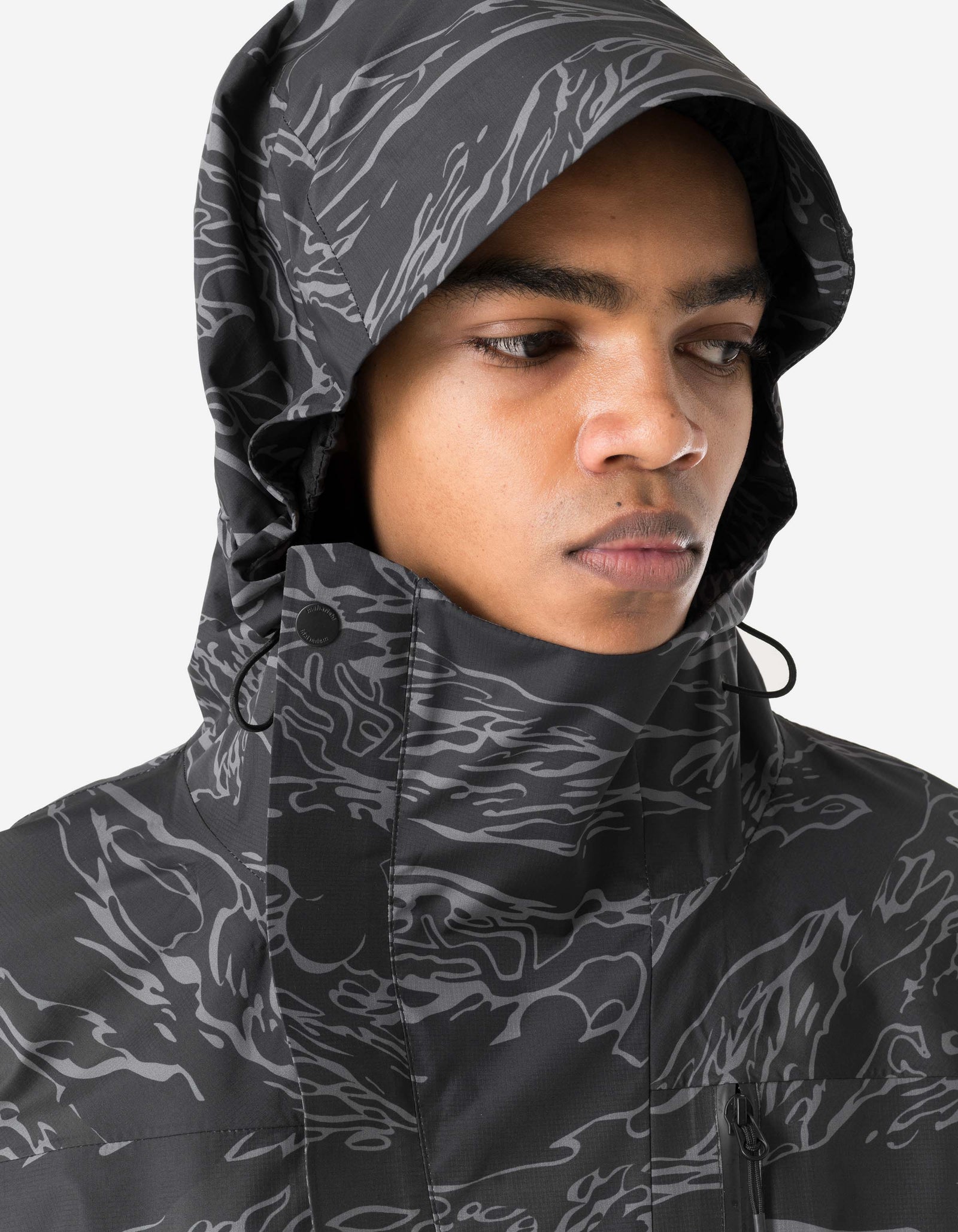 7274 Bonsai Tigerstripe Asym Parka Subdued Night