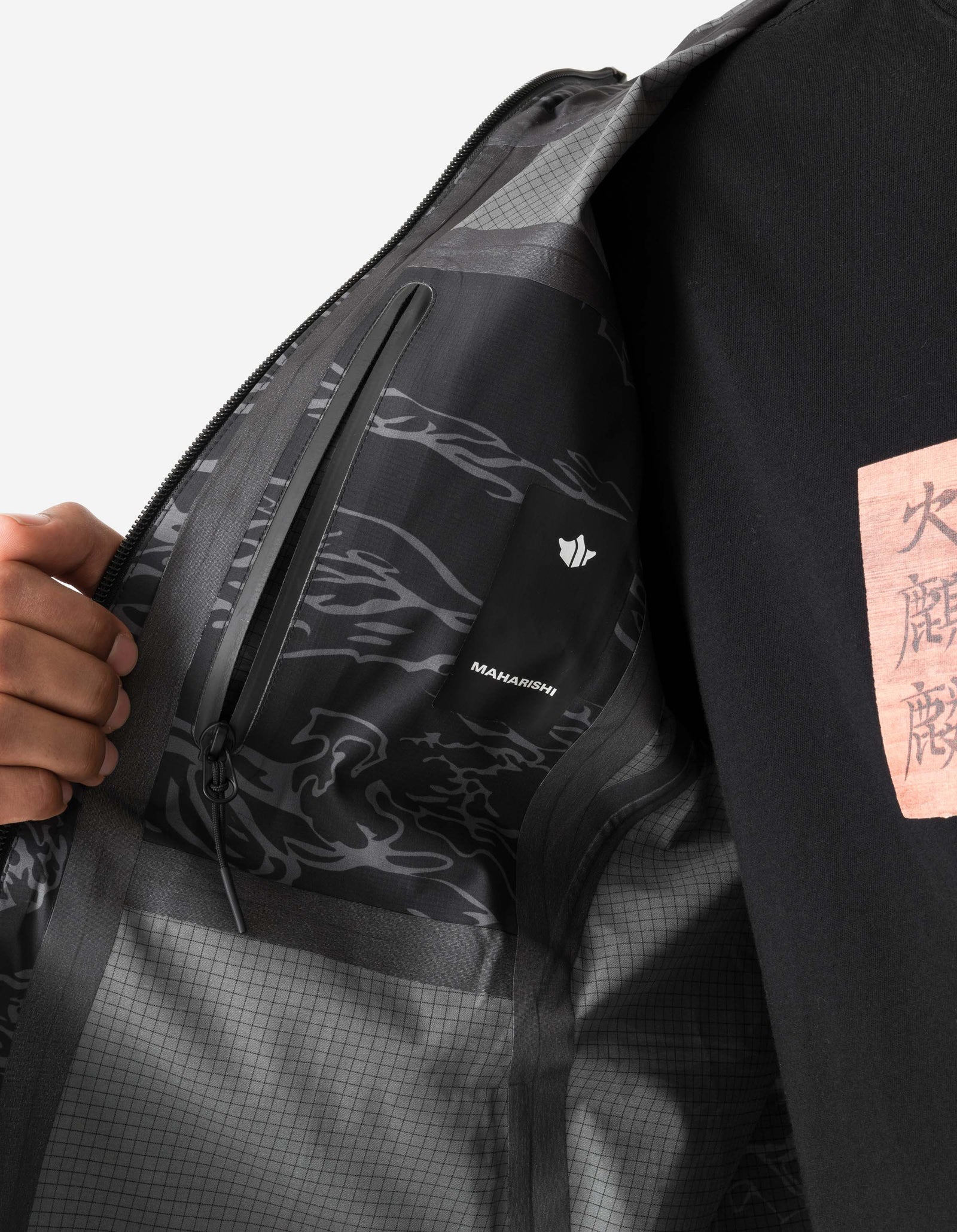 7274 Bonsai Tigerstripe Asym Parka Subdued Night