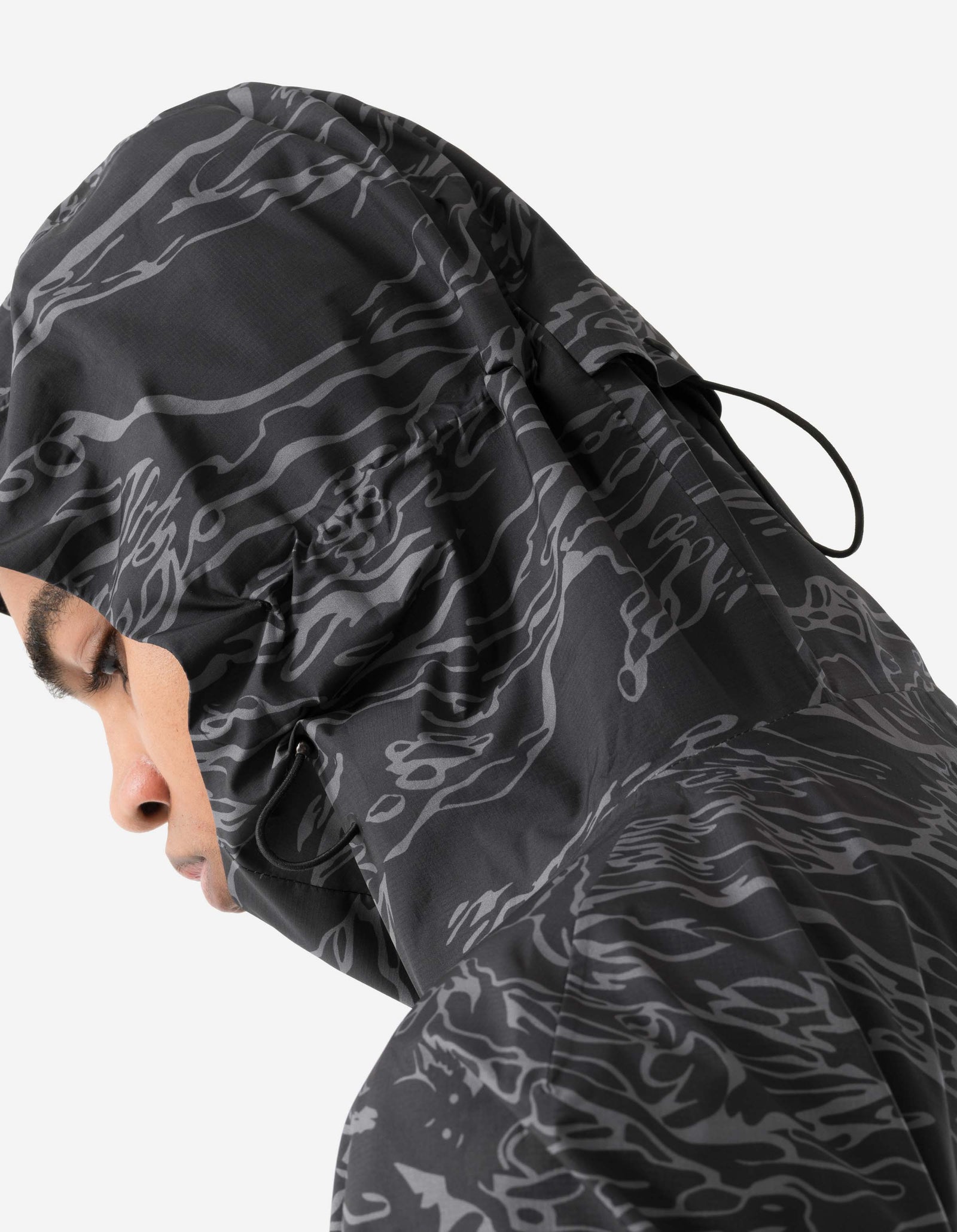 7274 Bonsai Tigerstripe Asym Parka Subdued Night