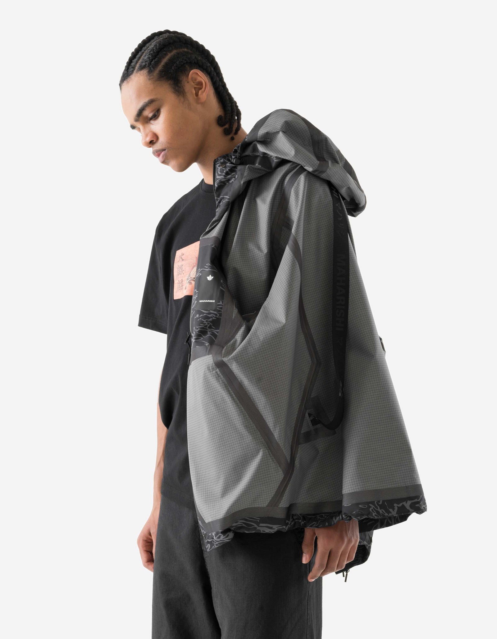 7274 Bonsai Tigerstripe Asym Parka Subdued Night