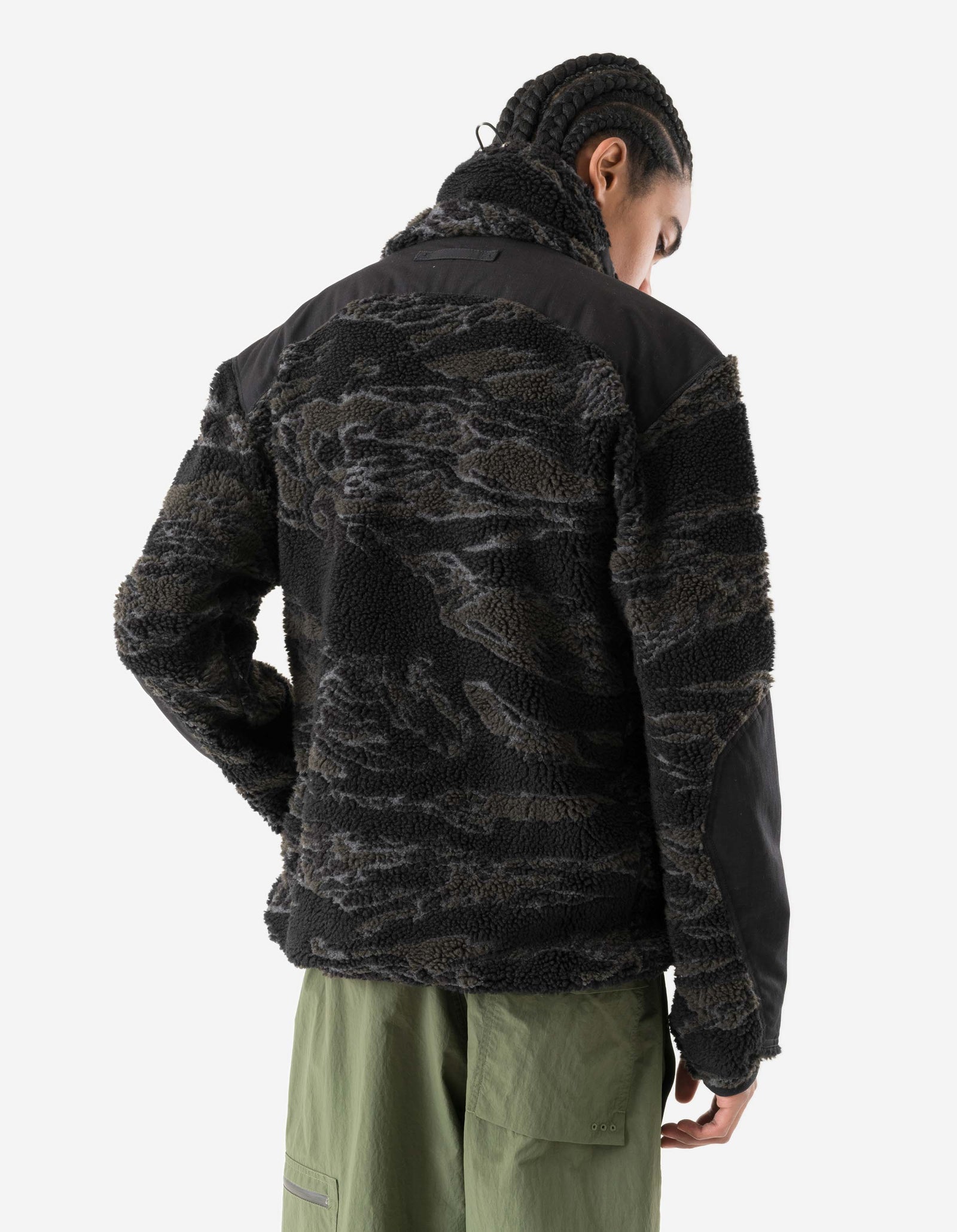 7275 Camo Asym Sherpa Fleece Jacket Subdued Night