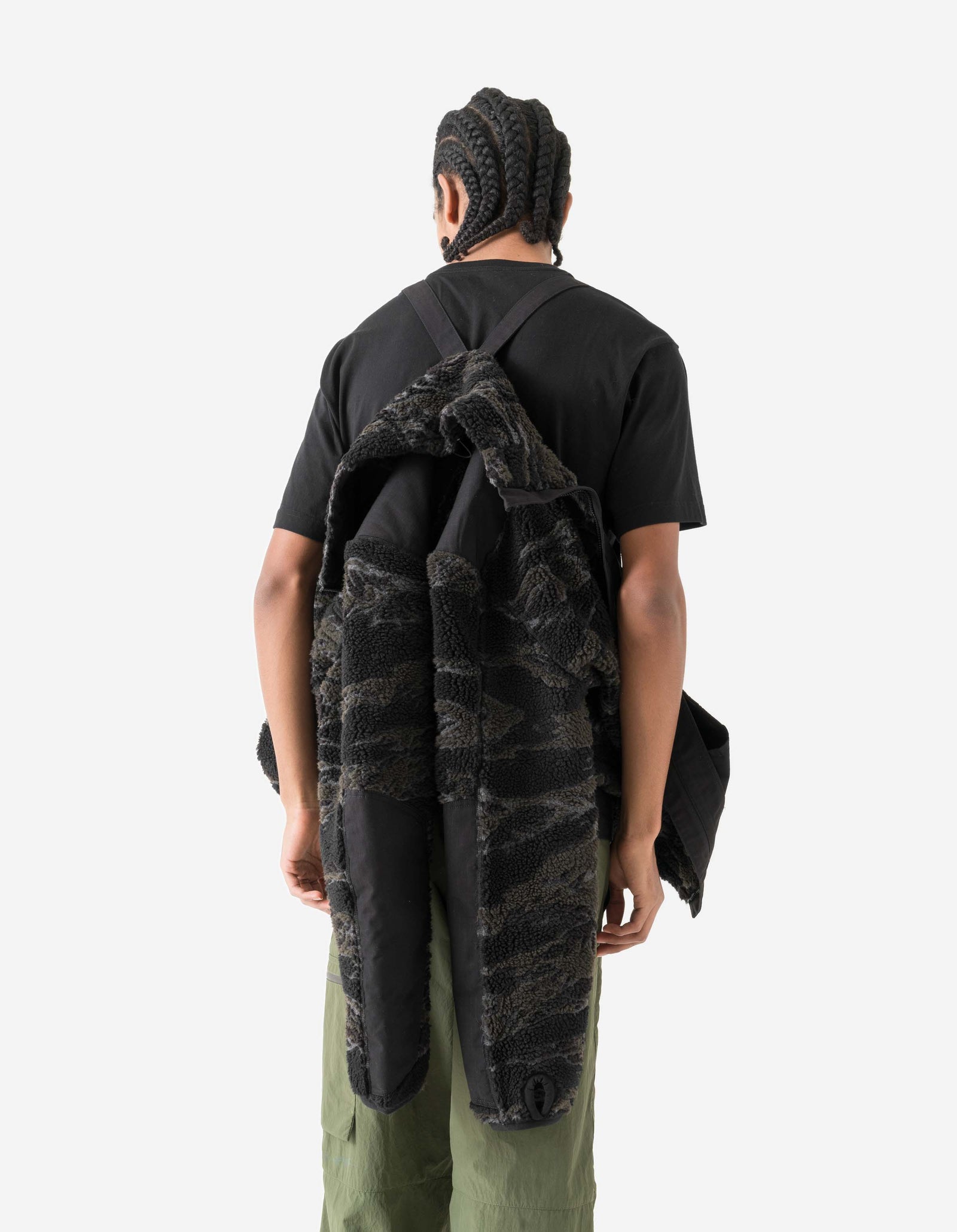 7275 Camo Asym Sherpa Fleece Jacket Subdued Night