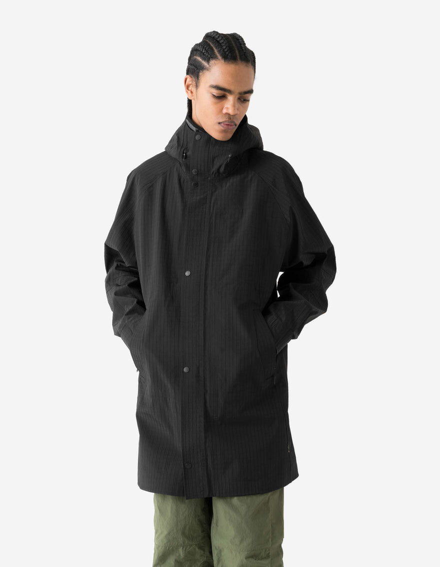 7200 Waterproof Tech Long Parka Black