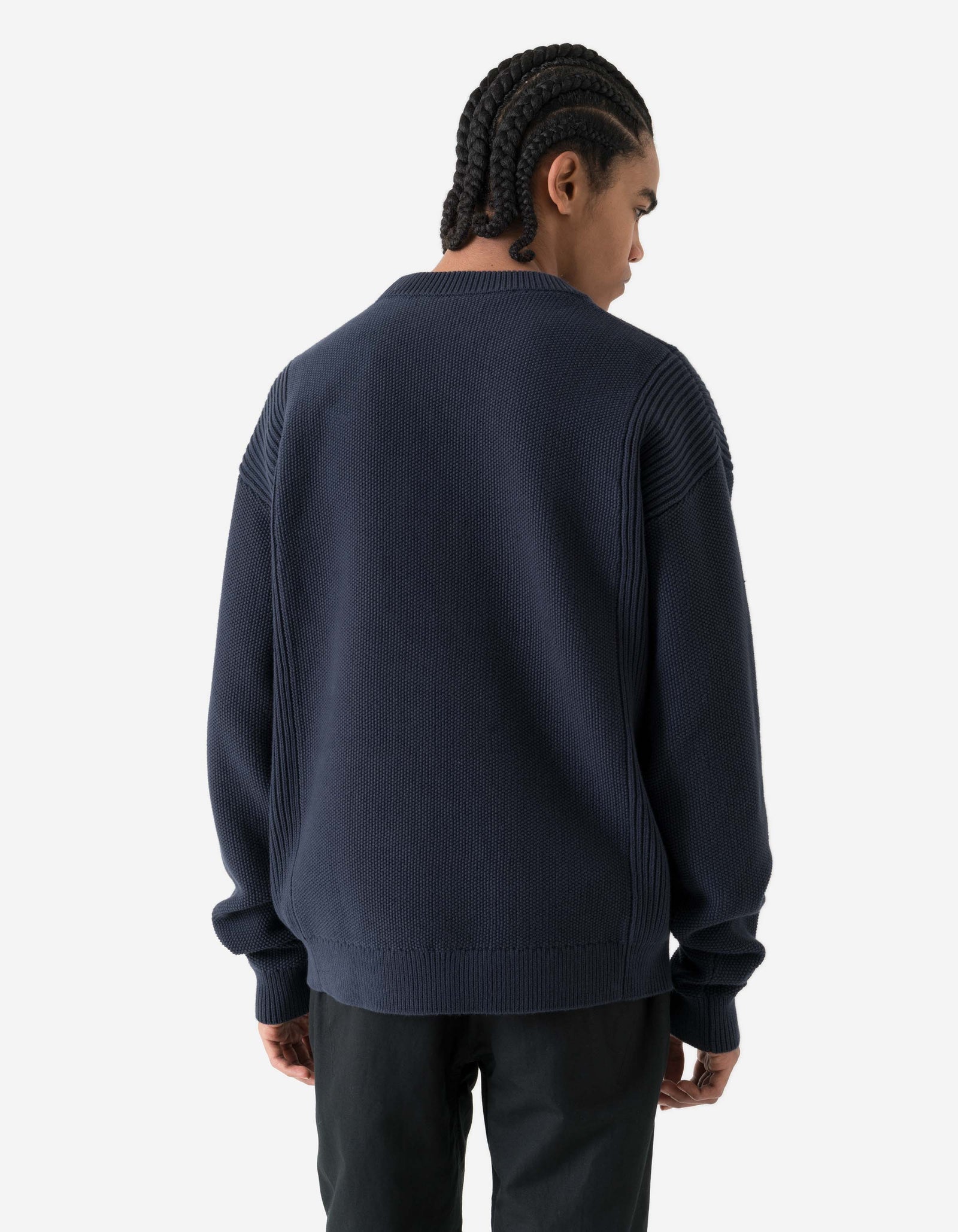 7273 Maharishi Knitted Crew Navy