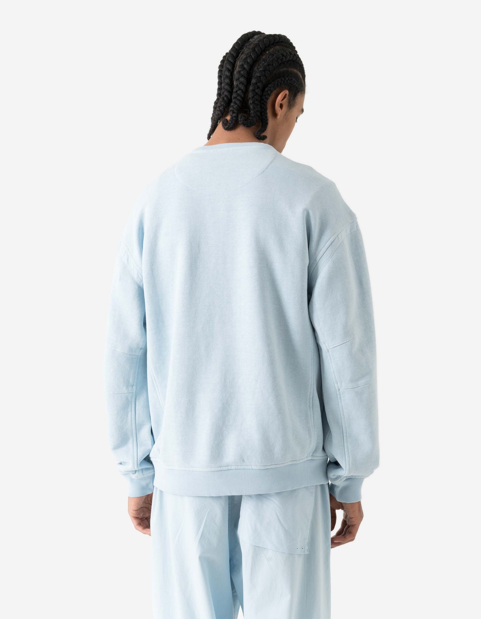 7207 Fabric Mix Cotton Crew Sweat Light Blue