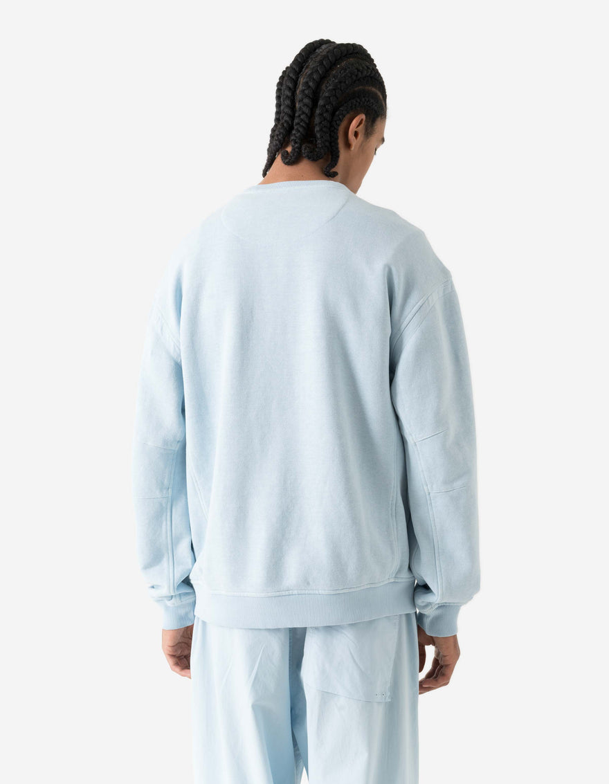 7207 Fabric Mix Cotton Crew Sweat Light Blue