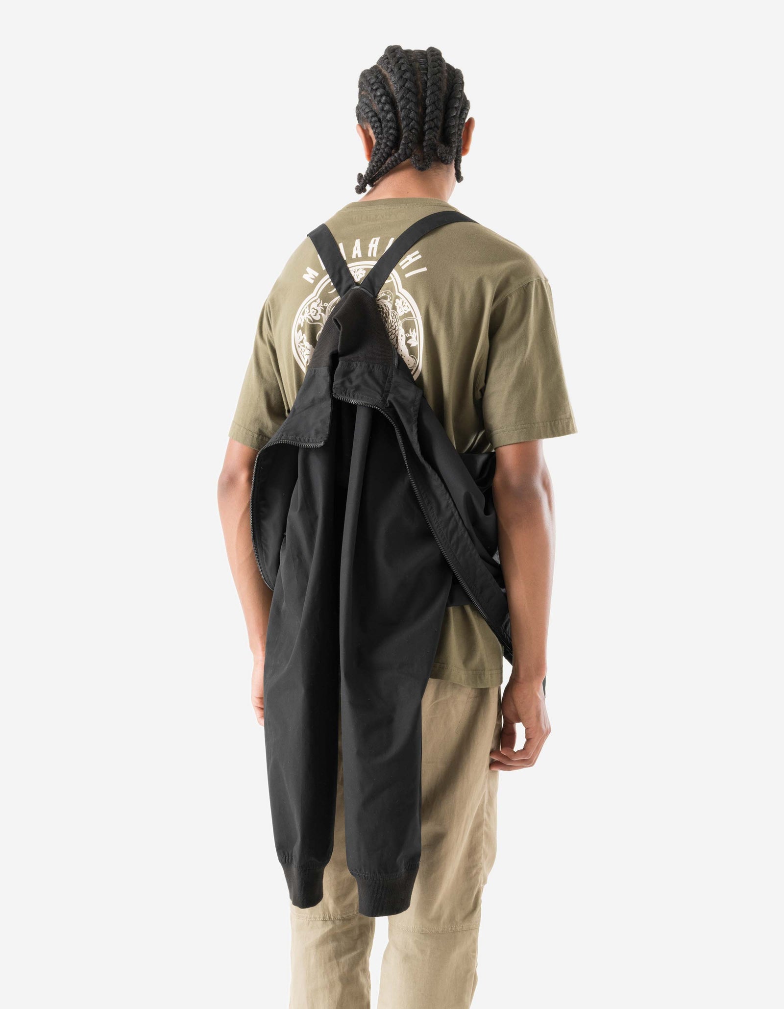 7211 Asym Woven Track Top Black