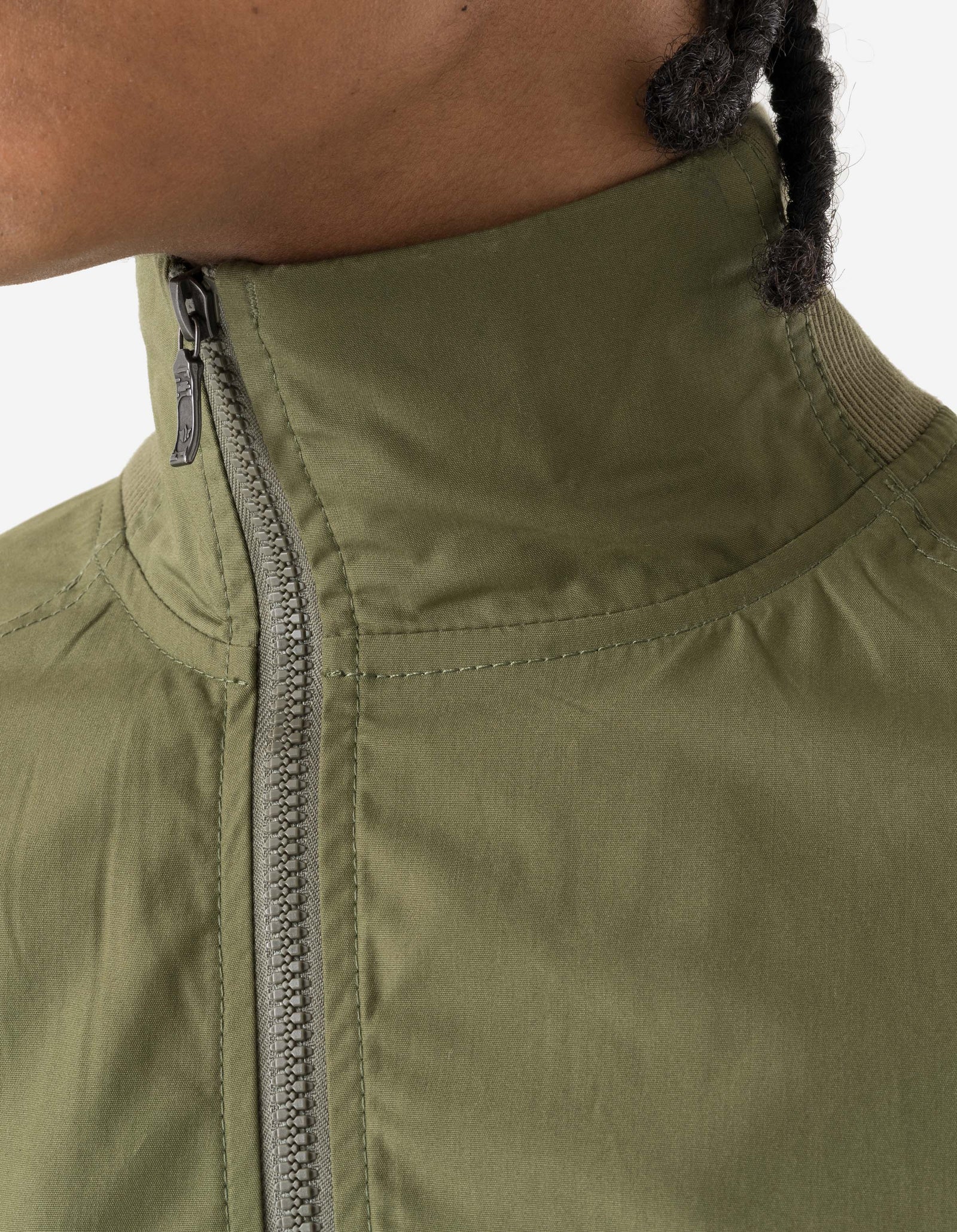 7211 Asym Woven Track Top Olive OG-107F
